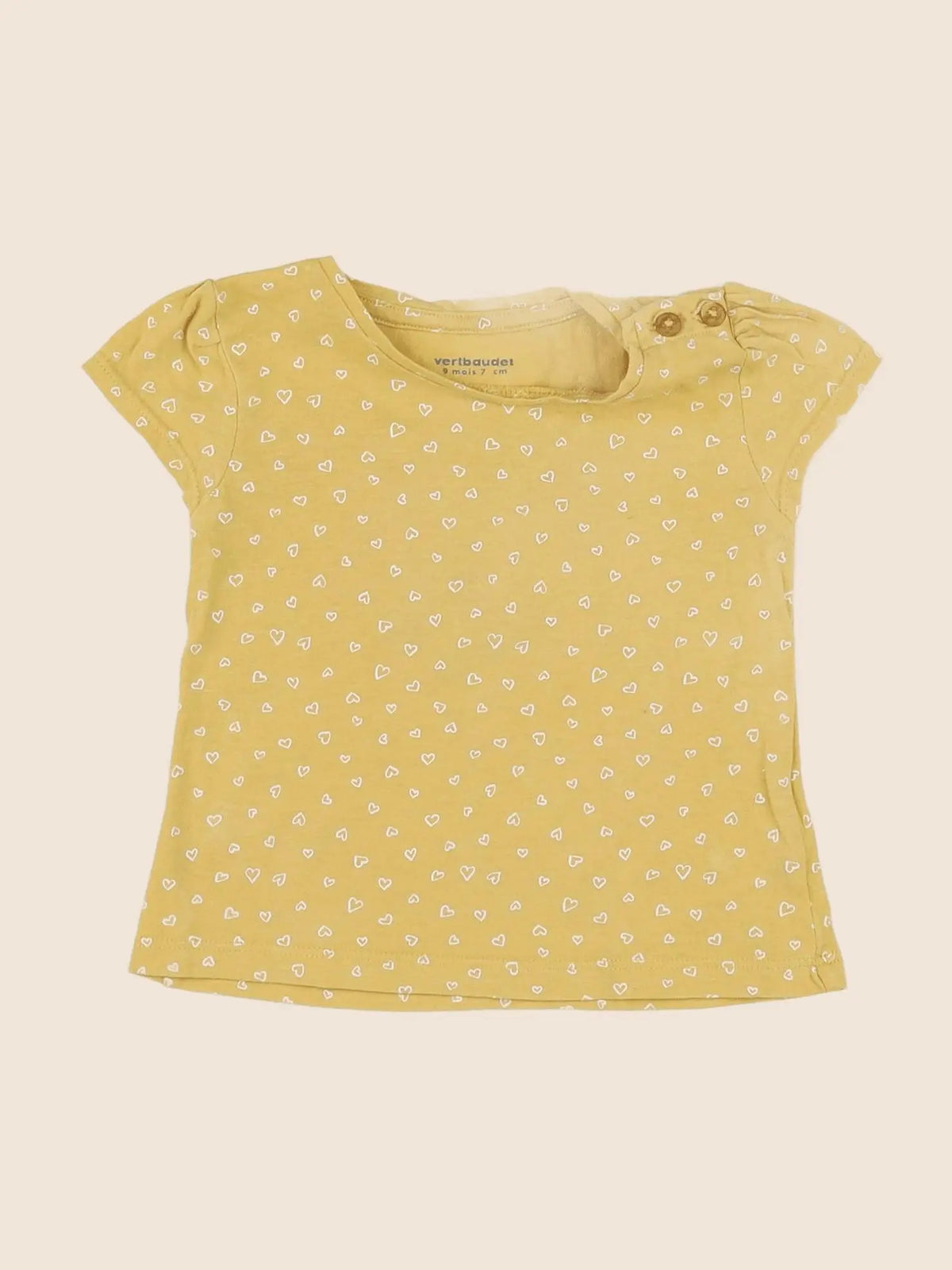 Vertbaudet - tee-shirt jaune - 9 mois