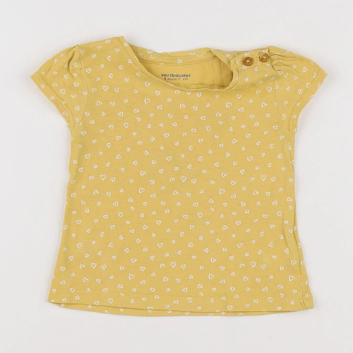 Vertbaudet - tee-shirt jaune - 9 mois