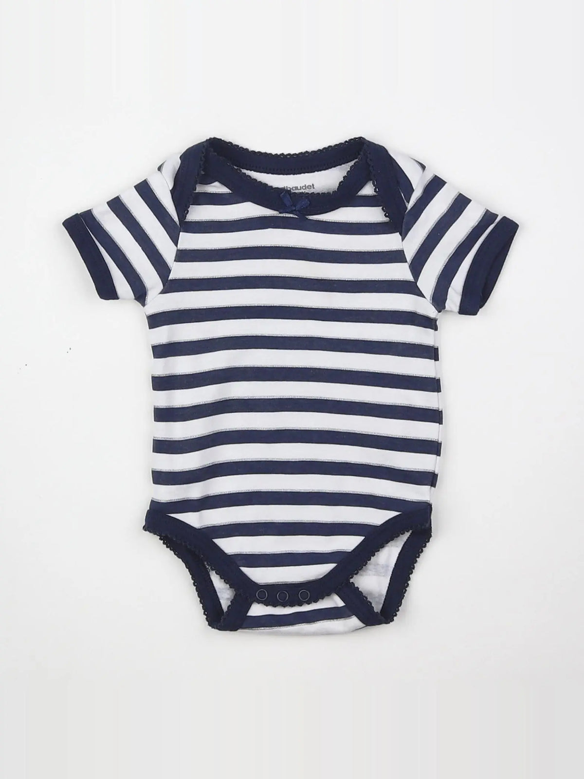 Vertbaudet - body blanc, bleu - 3 mois