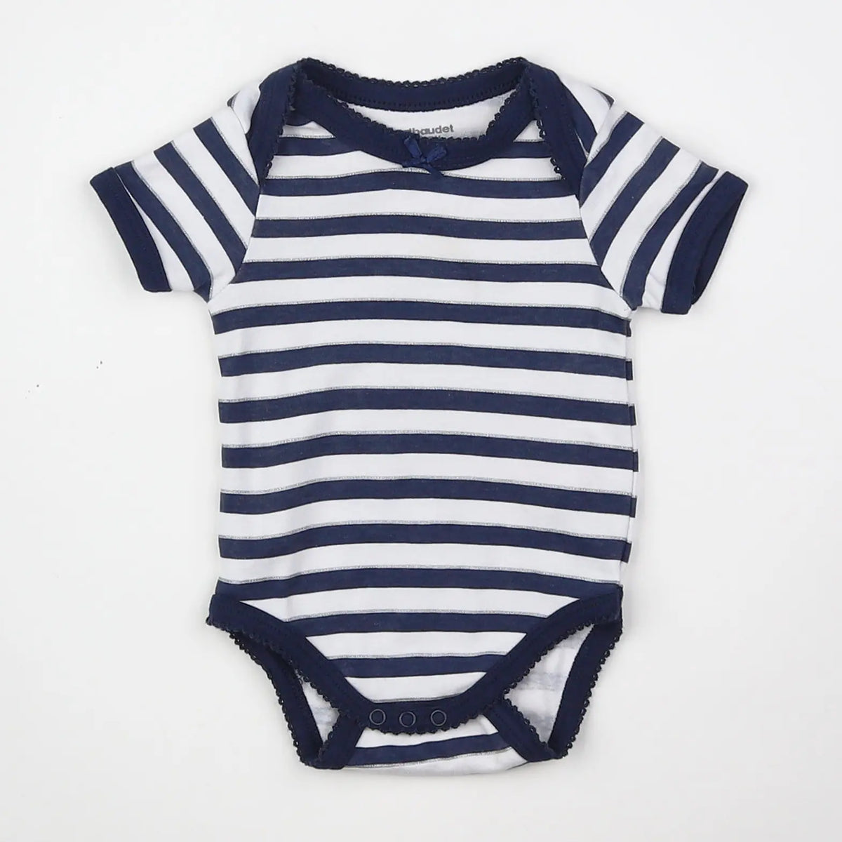 Vertbaudet - body blanc, bleu - 3 mois