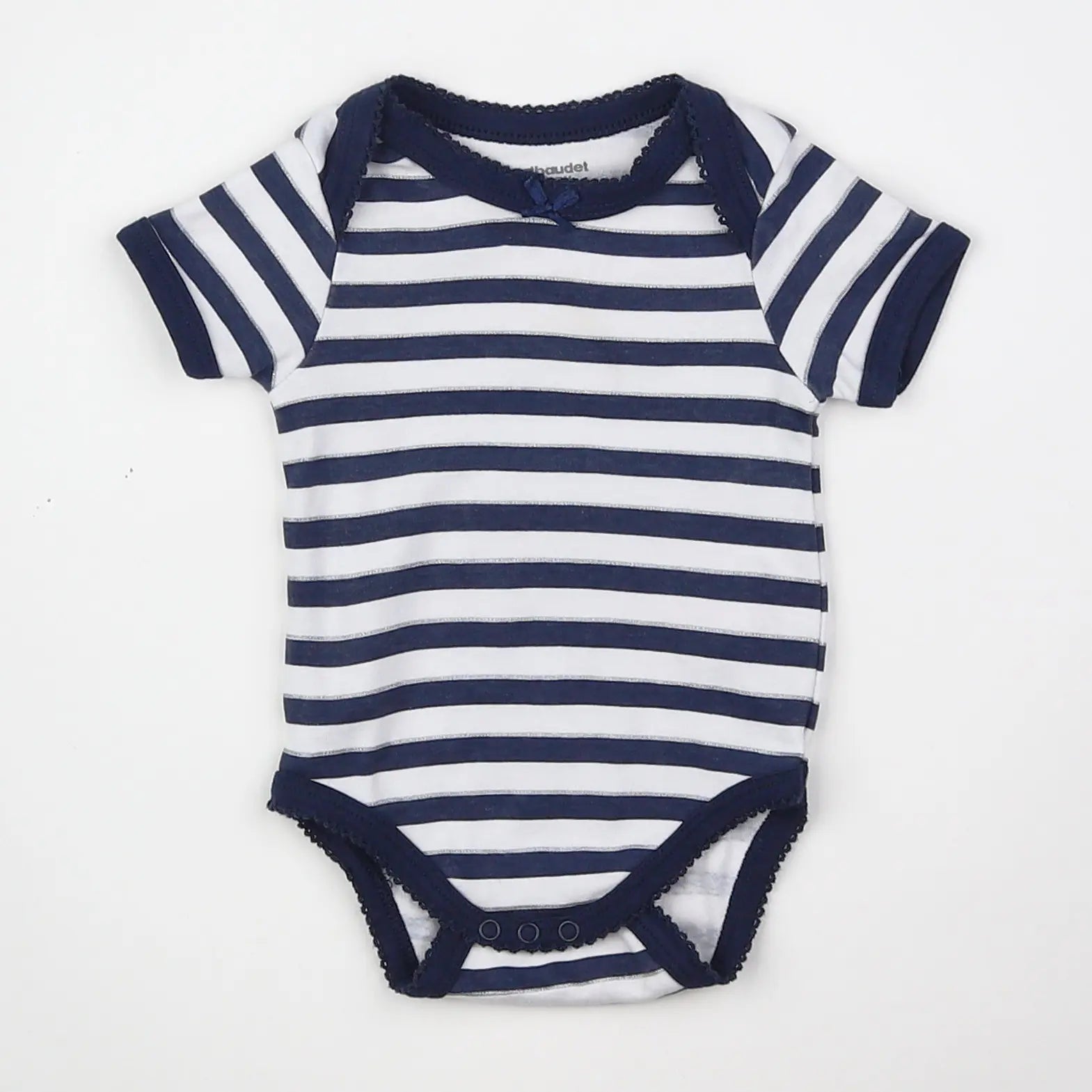 Vertbaudet - body blanc, bleu - 3 mois