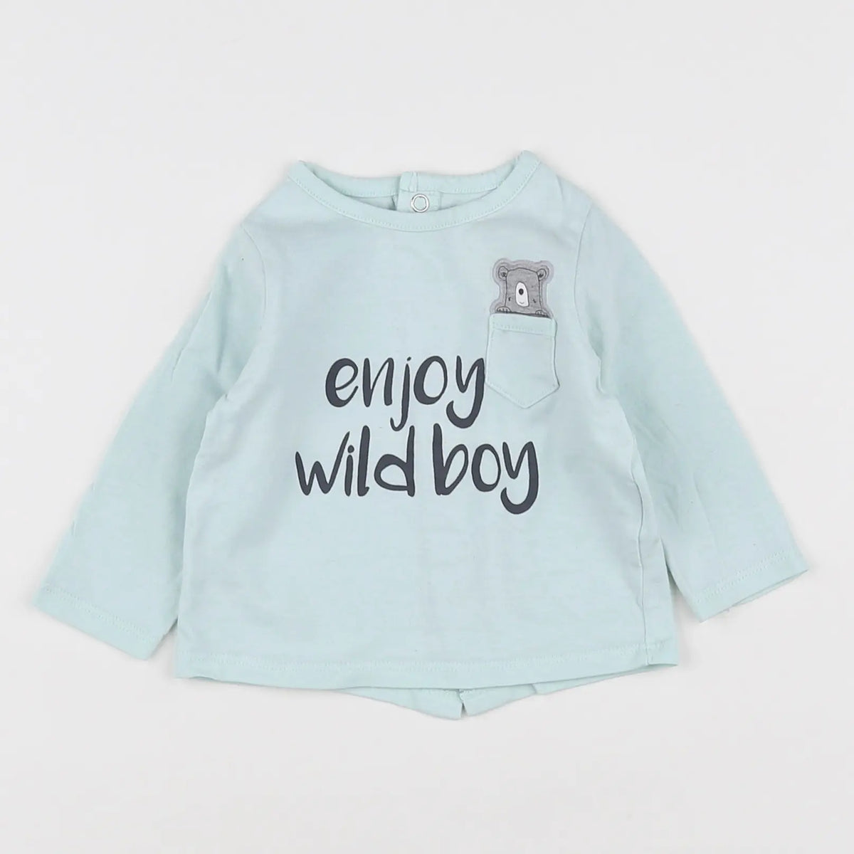 Vertbaudet - tee-shirt bleu - 12 mois