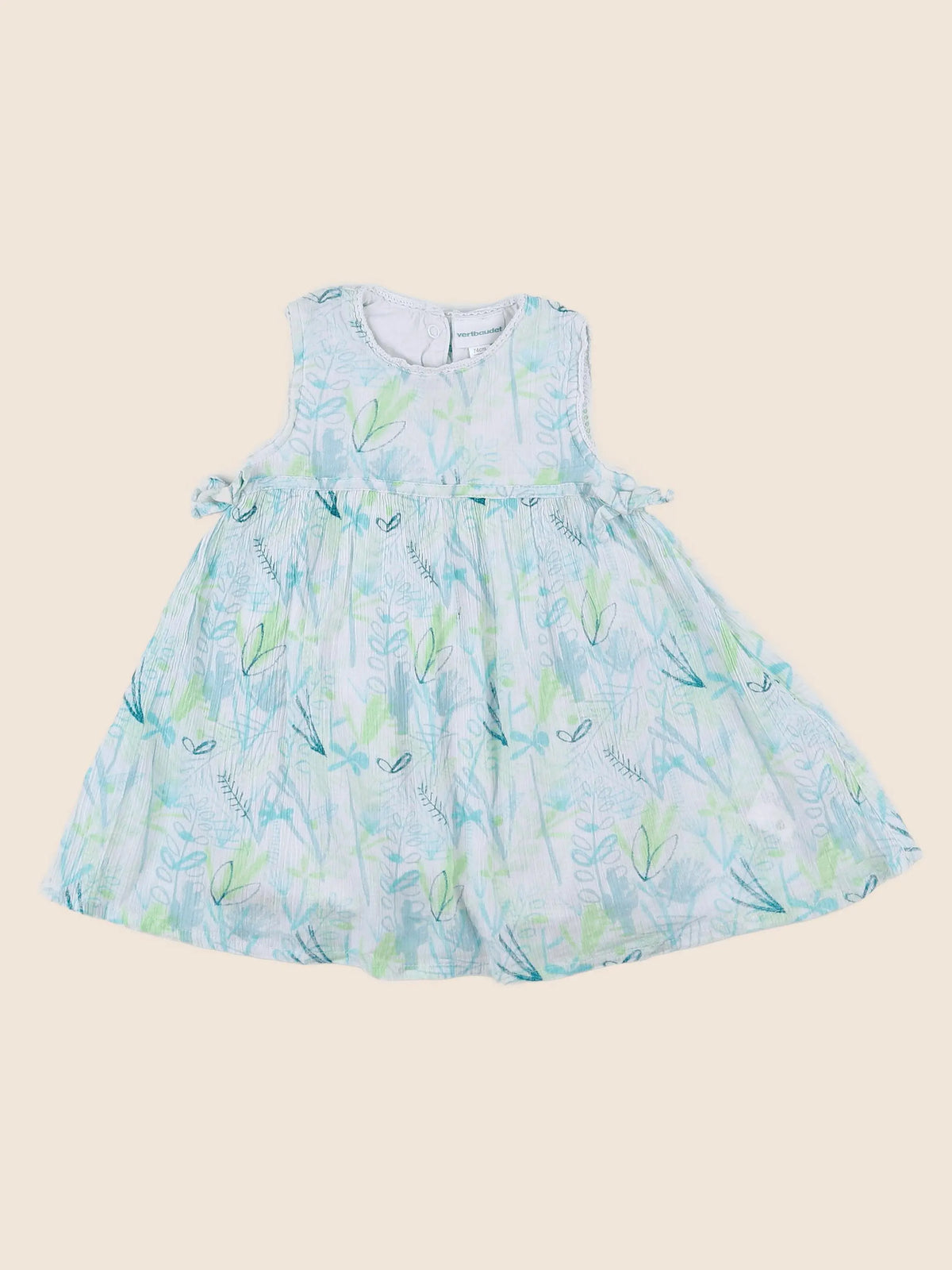 Vertbaudet - robe bleu, vert - 12 mois