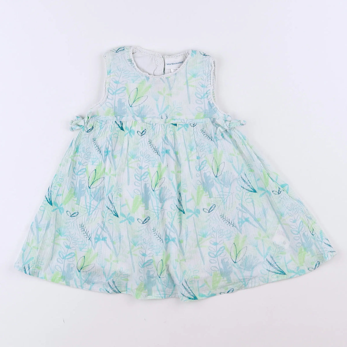 Vertbaudet - robe bleu, vert - 12 mois