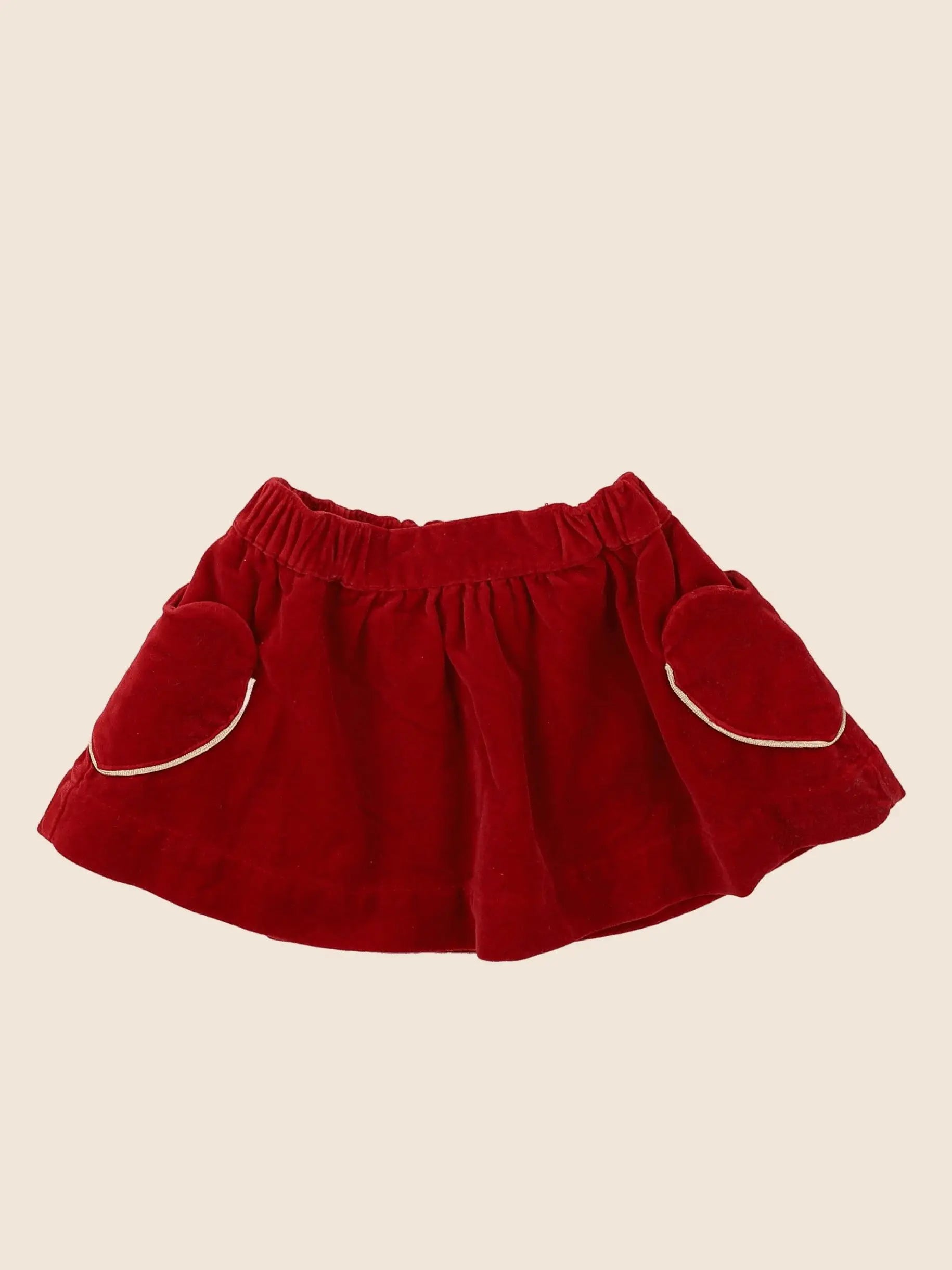 Vertbaudet - jupe rouge, or - 12 mois