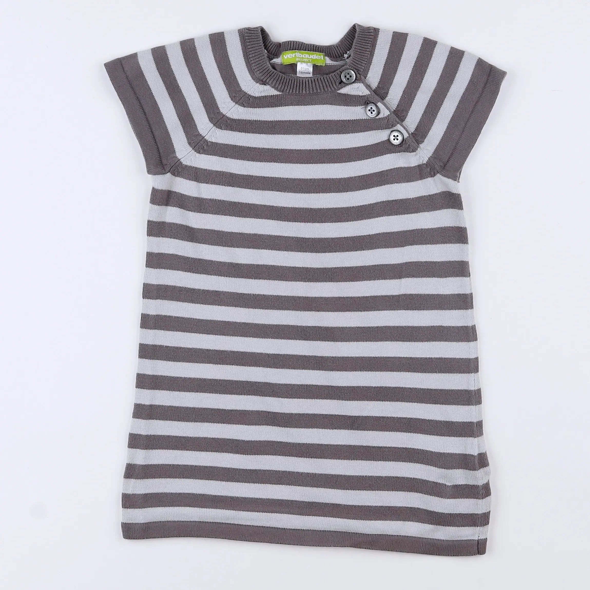 Vertbaudet - robe gris - 18 mois