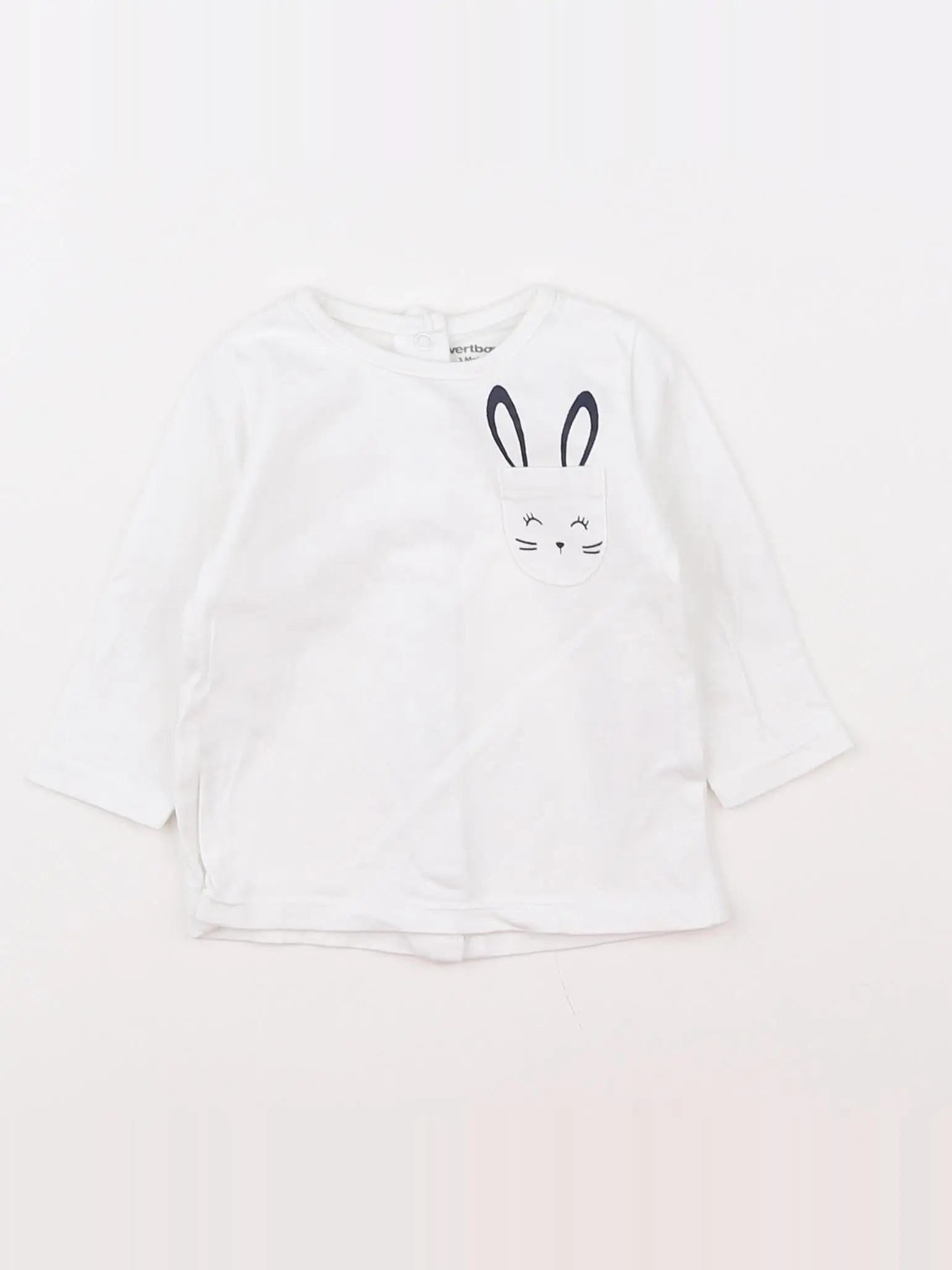 Vertbaudet - tee-shirt blanc - 3 mois