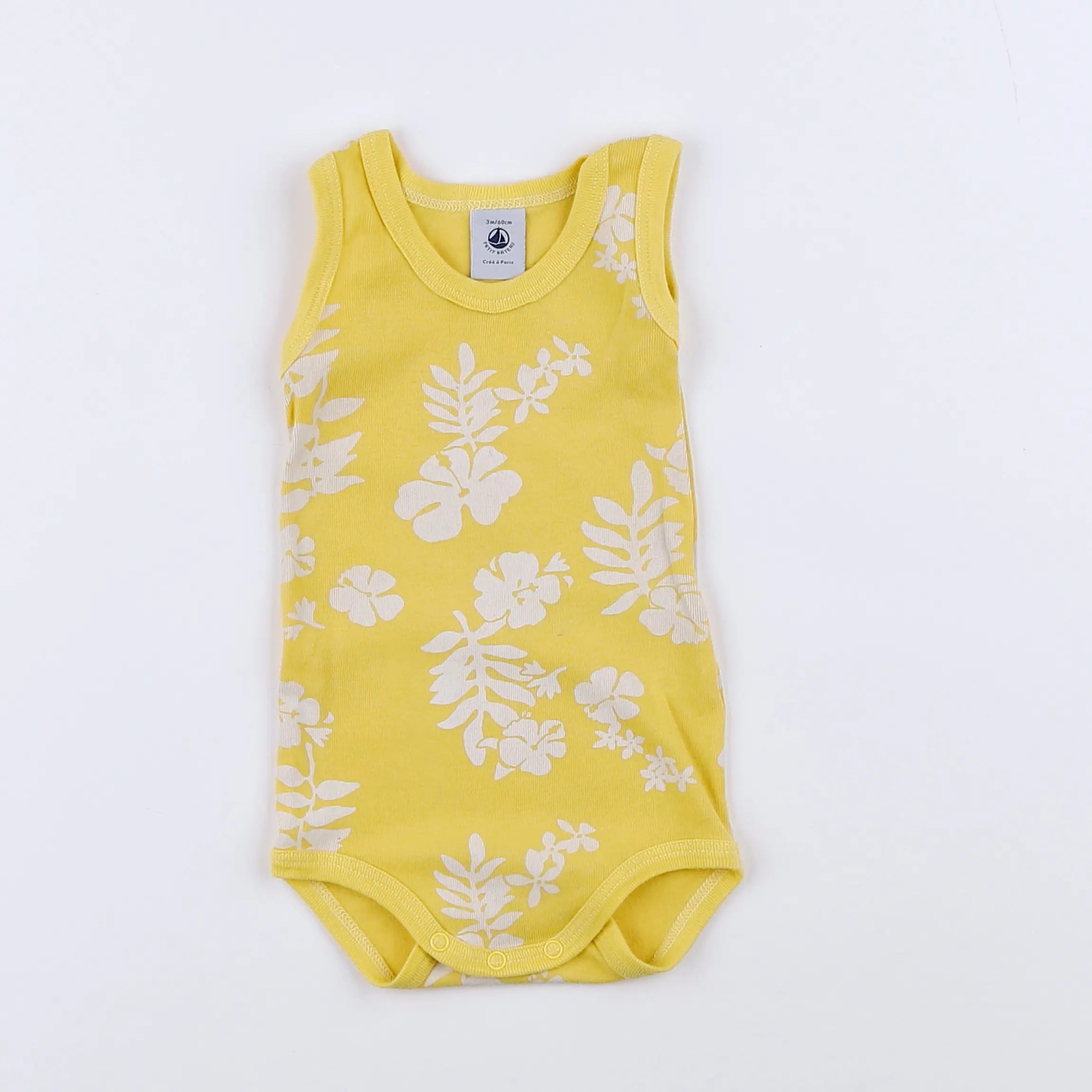 Petit Bateau - body jaune - 3 mois