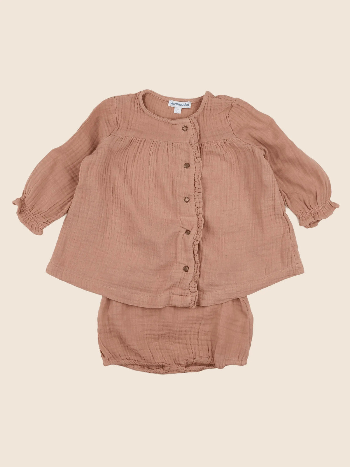 Vertbaudet - robe marron - 9 mois