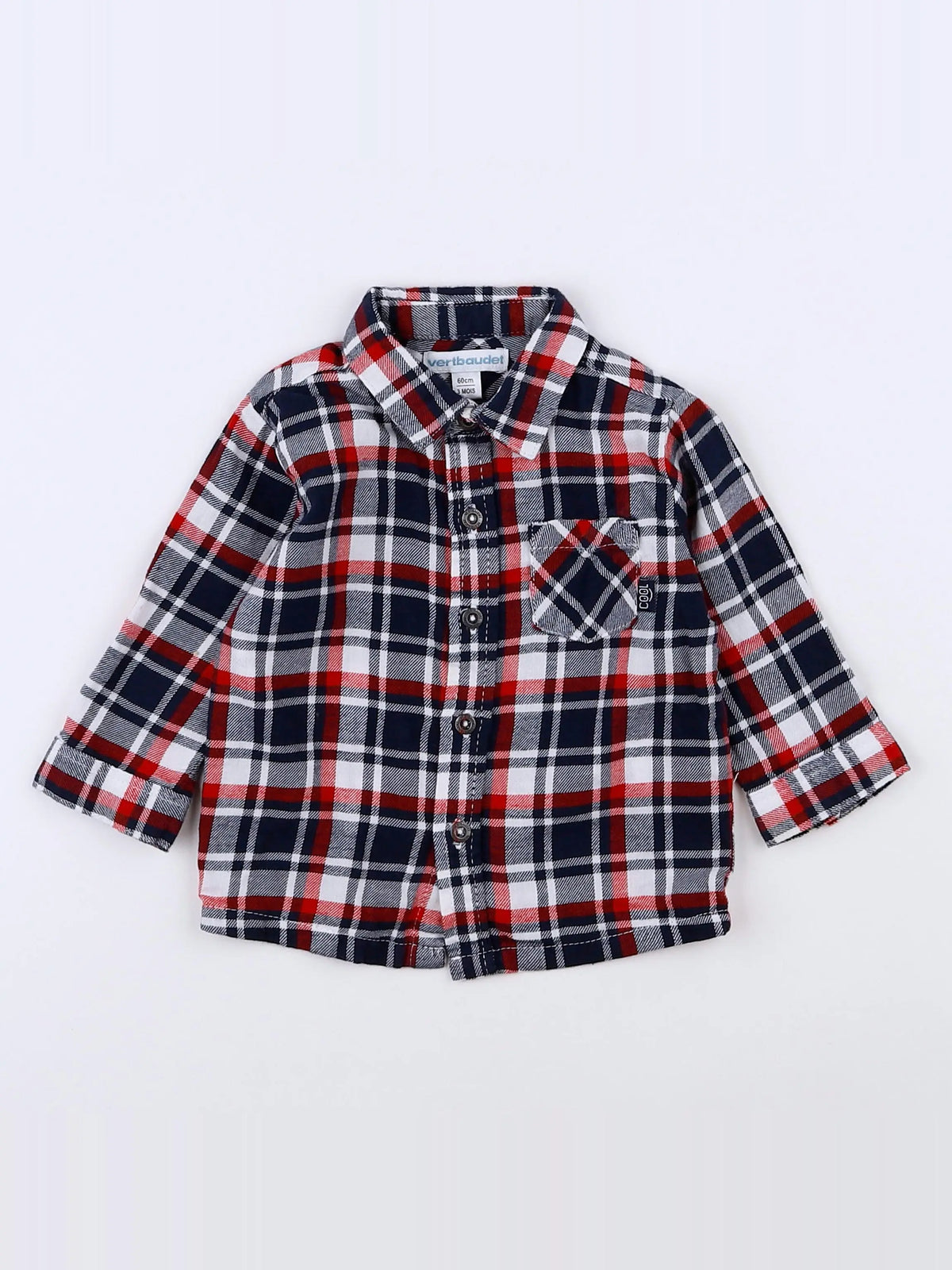 Vertbaudet - chemise bleu - 3 mois