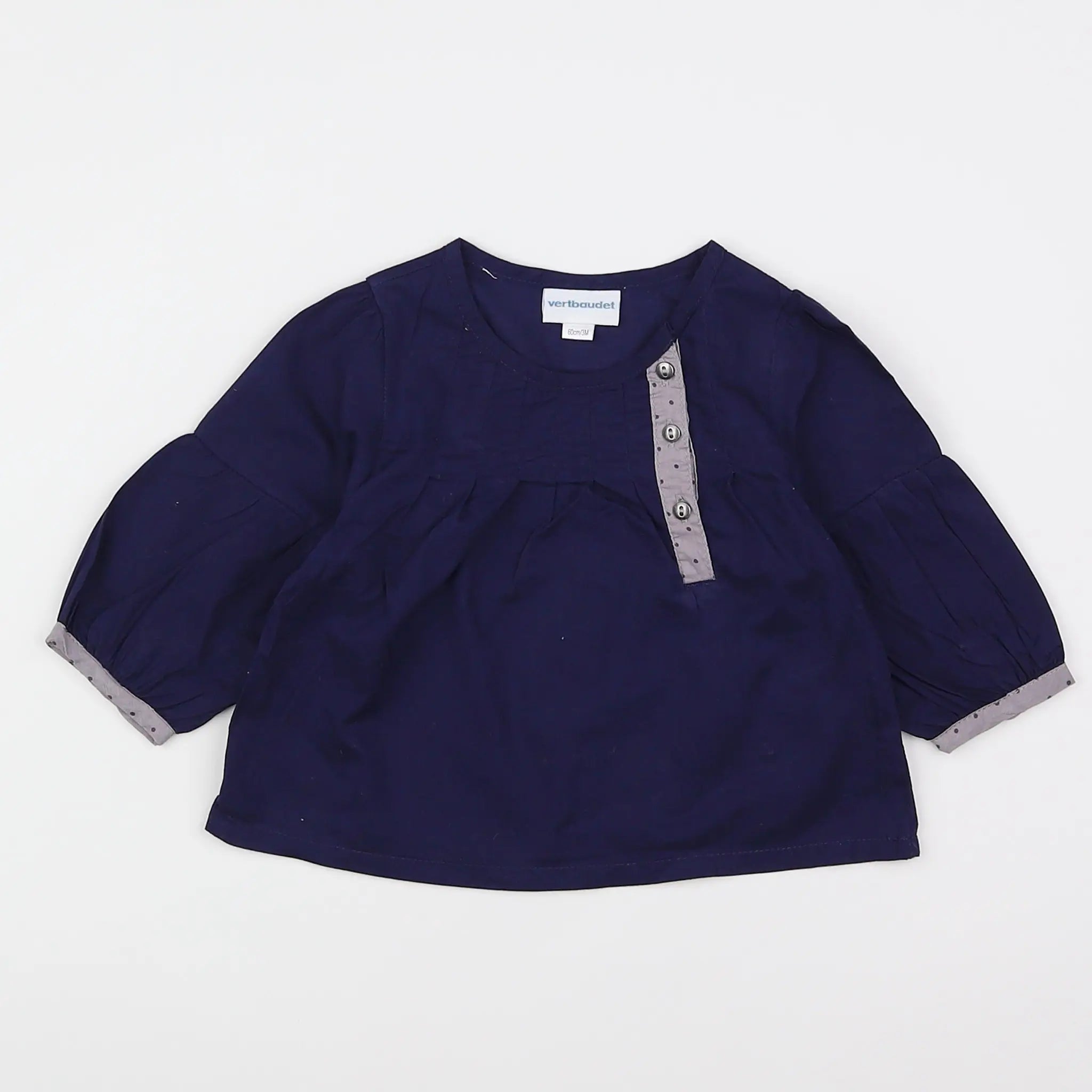 Vertbaudet - blouse bleu - 3 mois