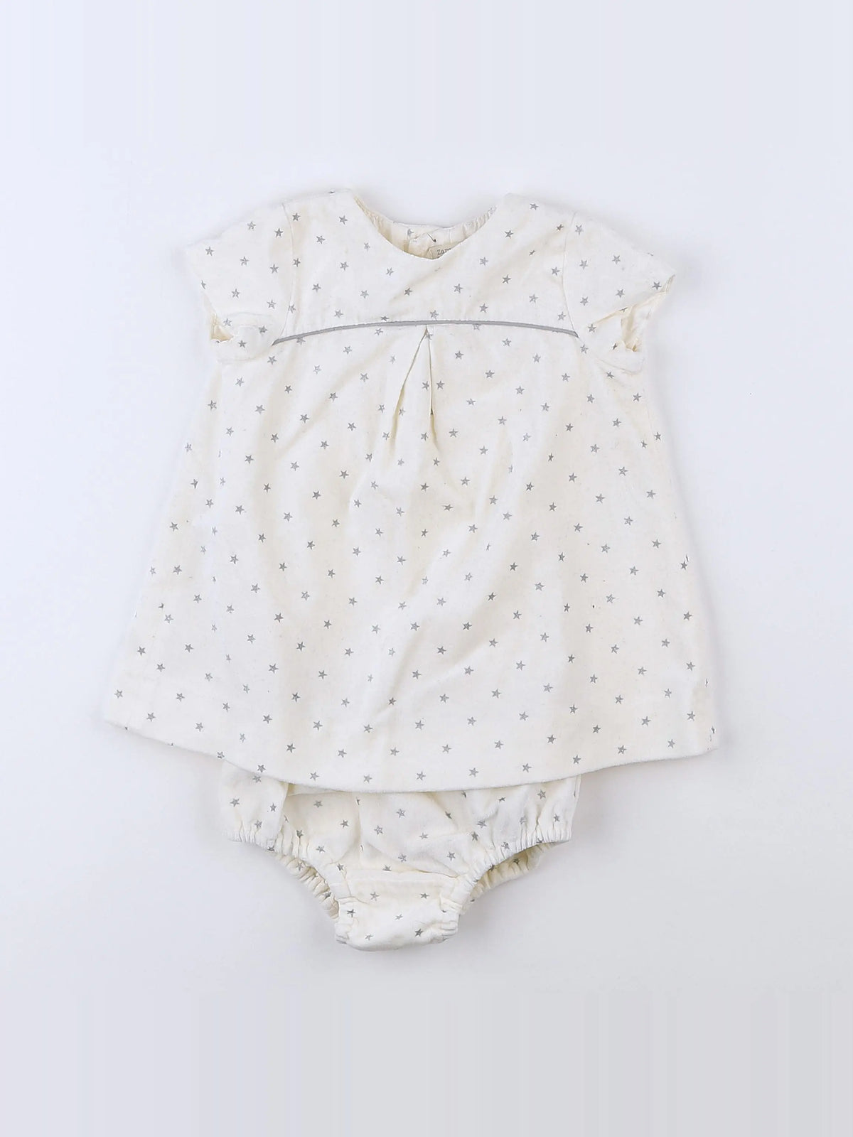 Zara - robe beige, argent - 9/12 mois