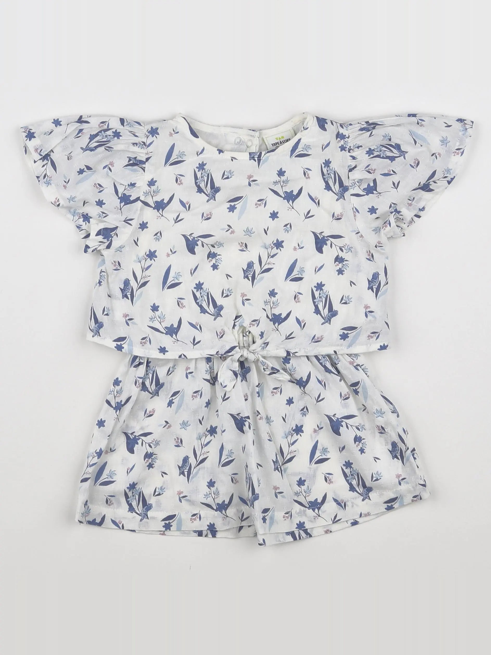 Tape à l'oeil - robe blanc, bleu - 12 mois