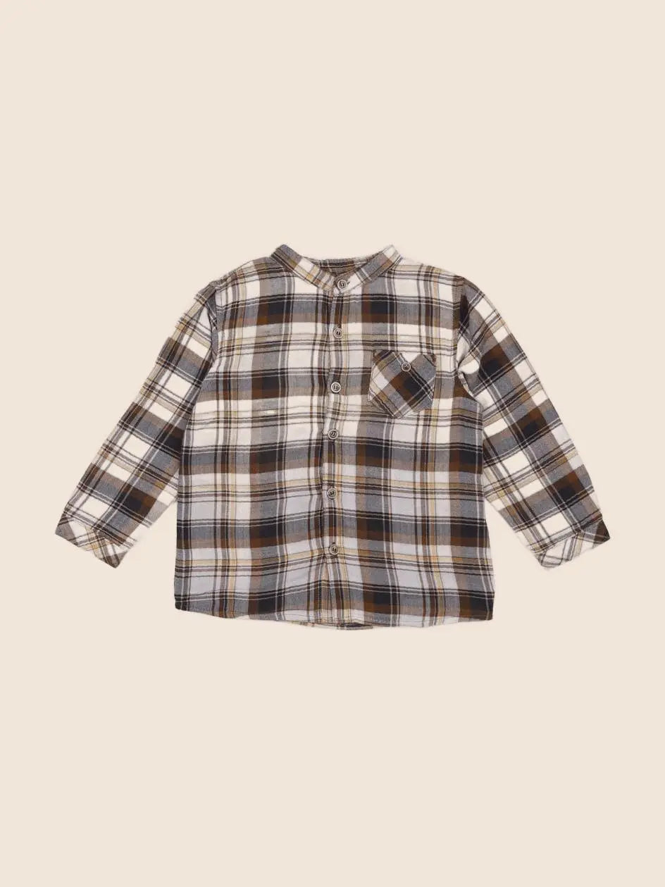 Zara - chemise marron, jaune - 12/18 mois