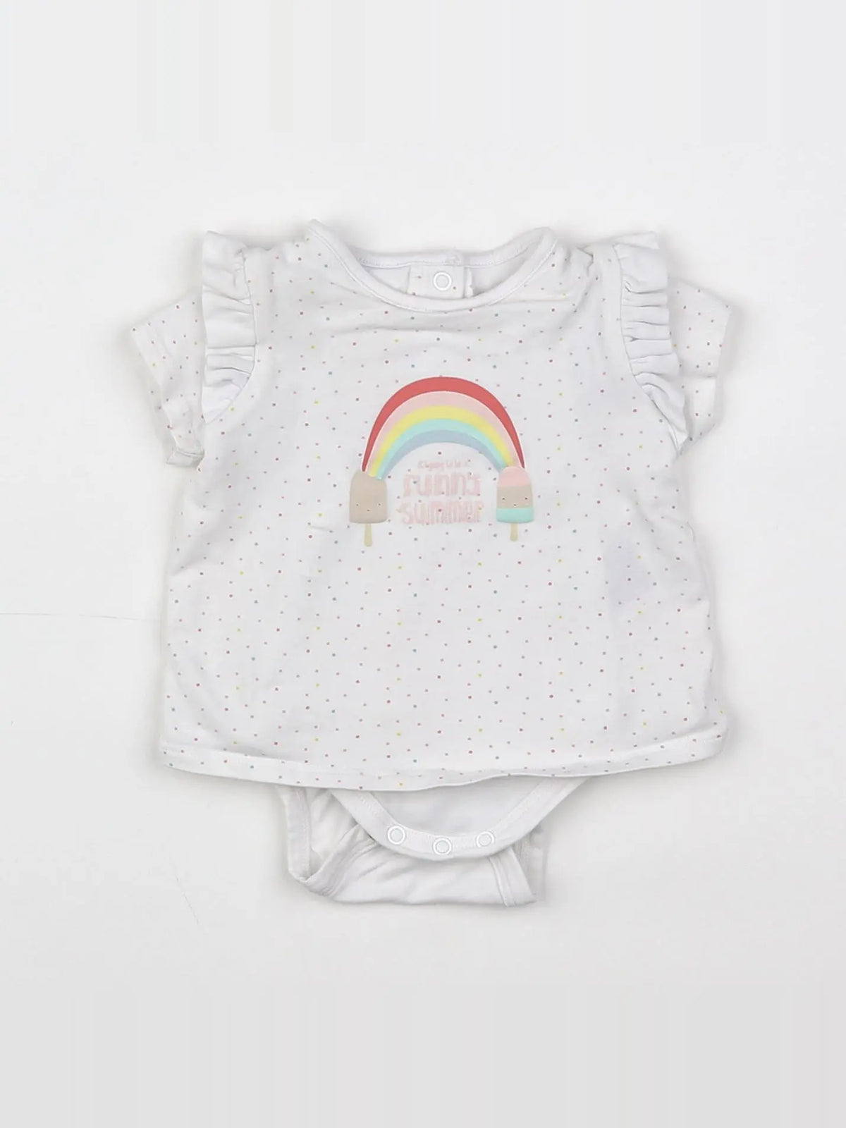 Vertbaudet - body tee-shirt blanc - 1 mois