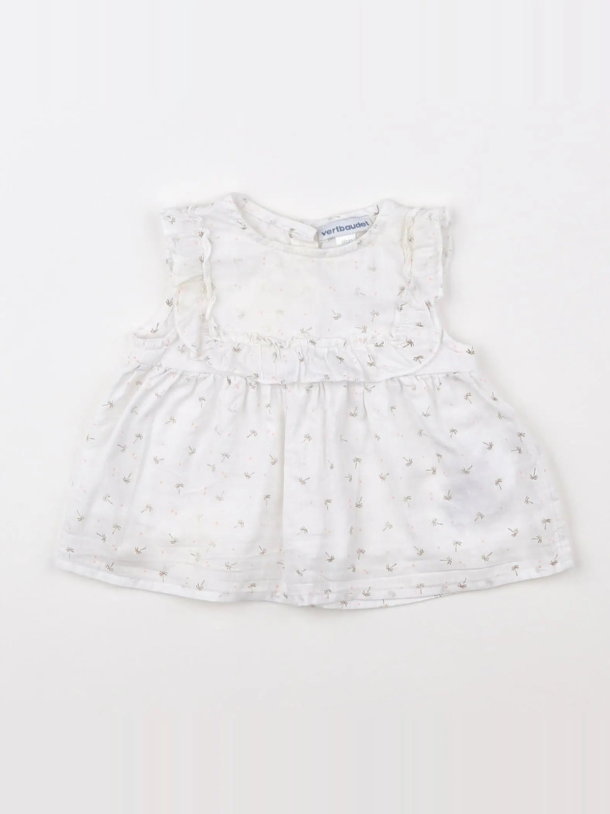 Vertbaudet - blouse blanc, rose - 3 mois