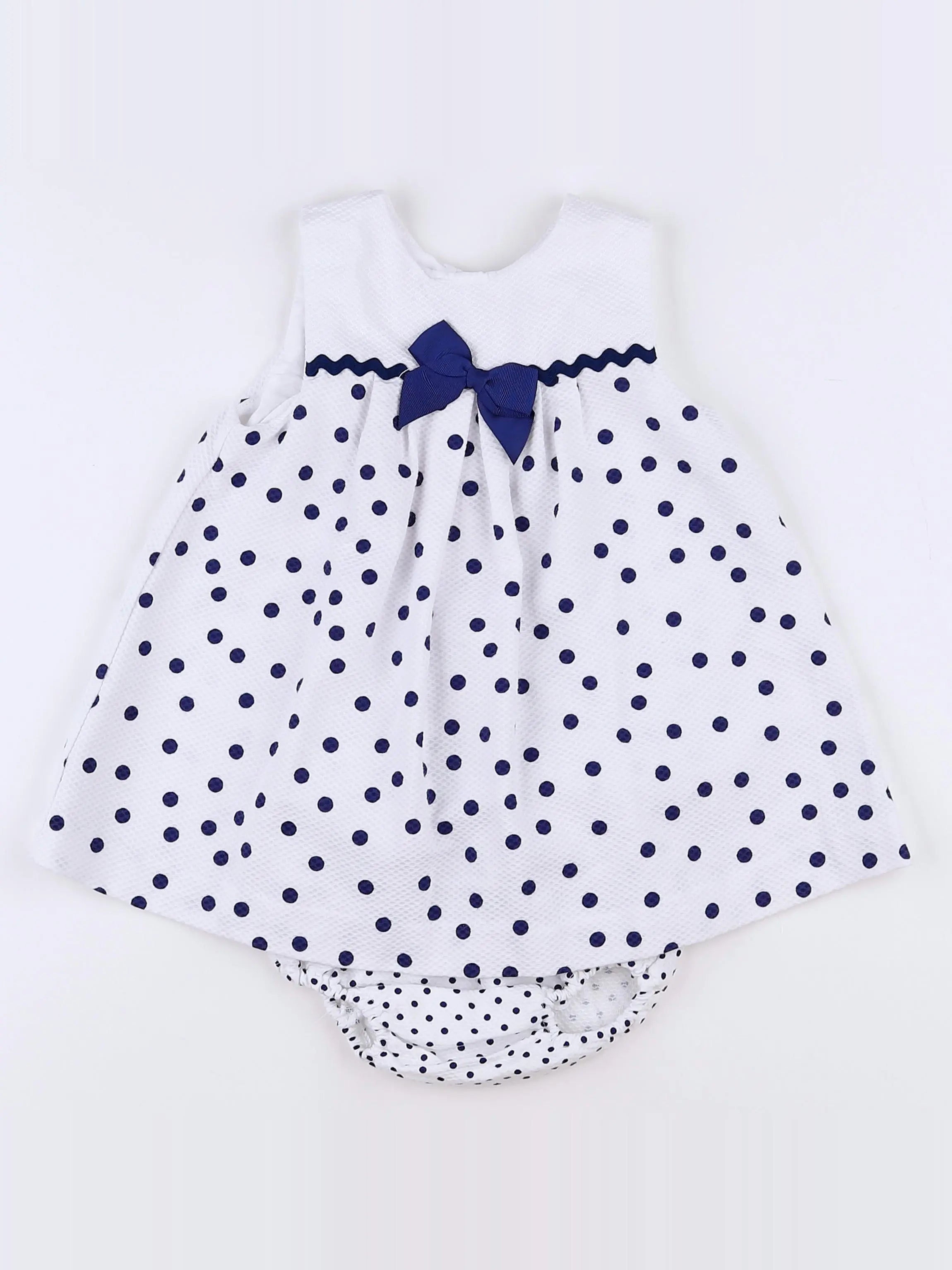 Lola Palacios - robe blanc, bleu - 12 mois