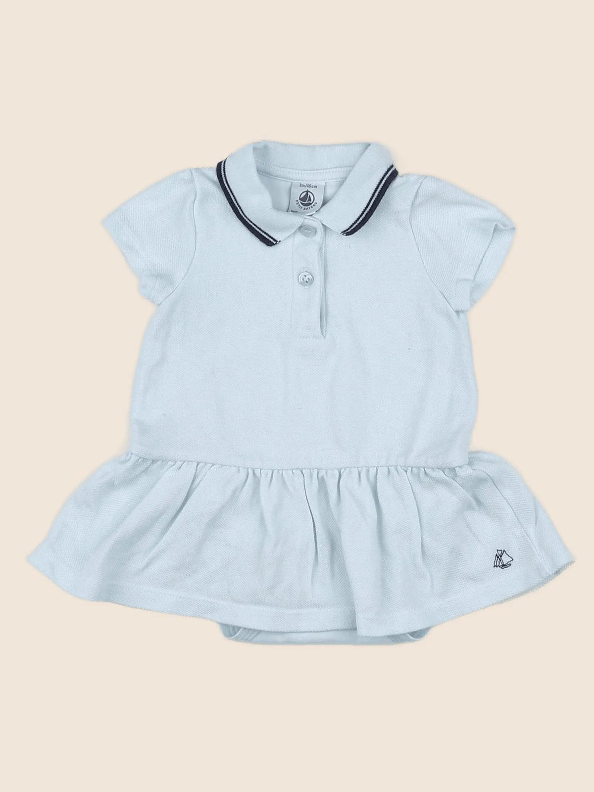 Petit Bateau - robe bleu - 3 mois