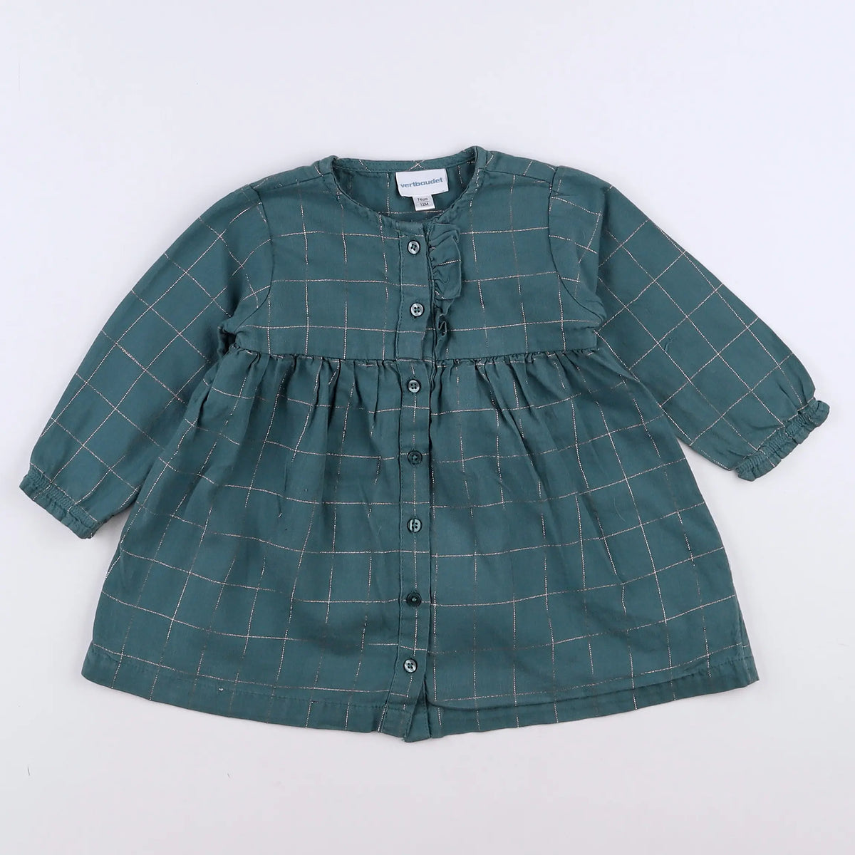 Vertbaudet - robe vert - 12 mois