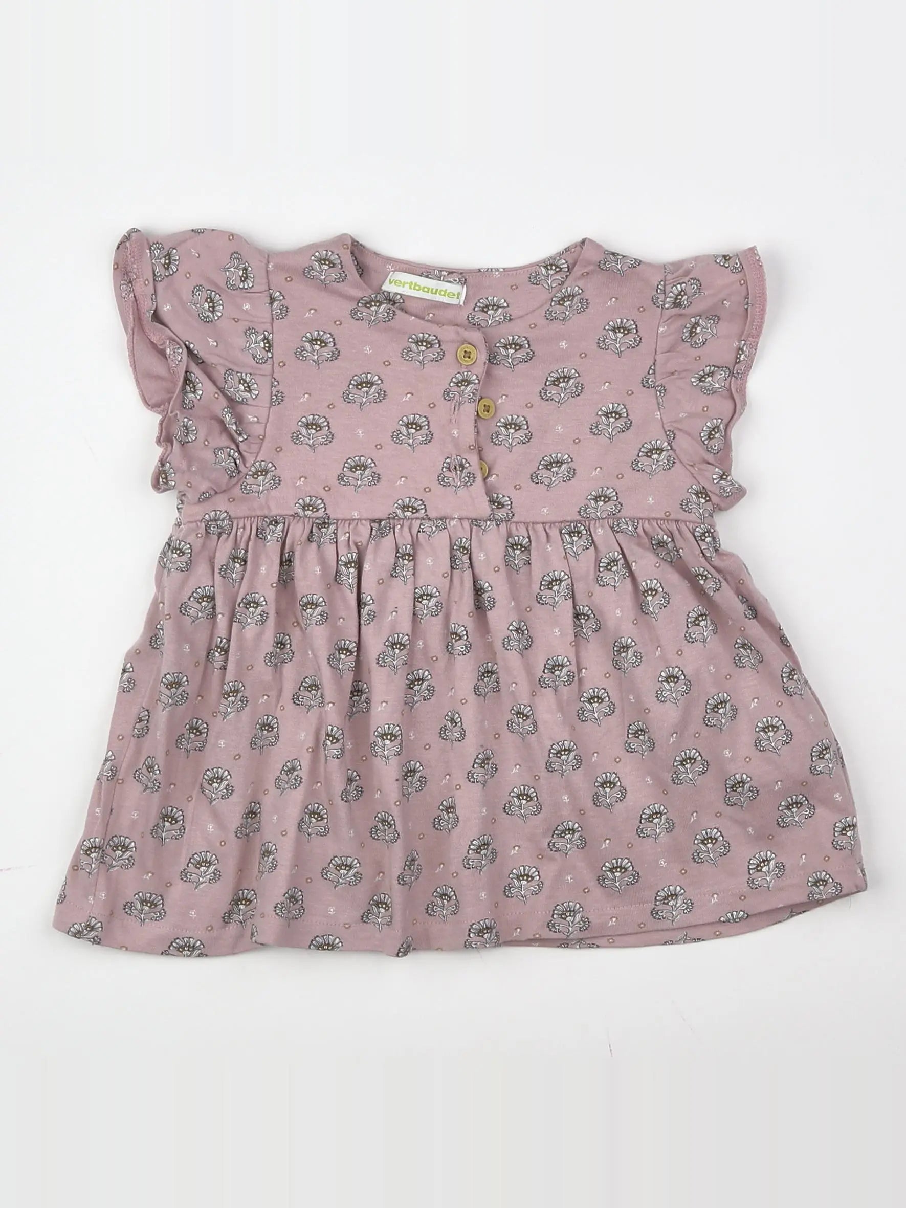 Vertbaudet - robe rose - 3/6 mois