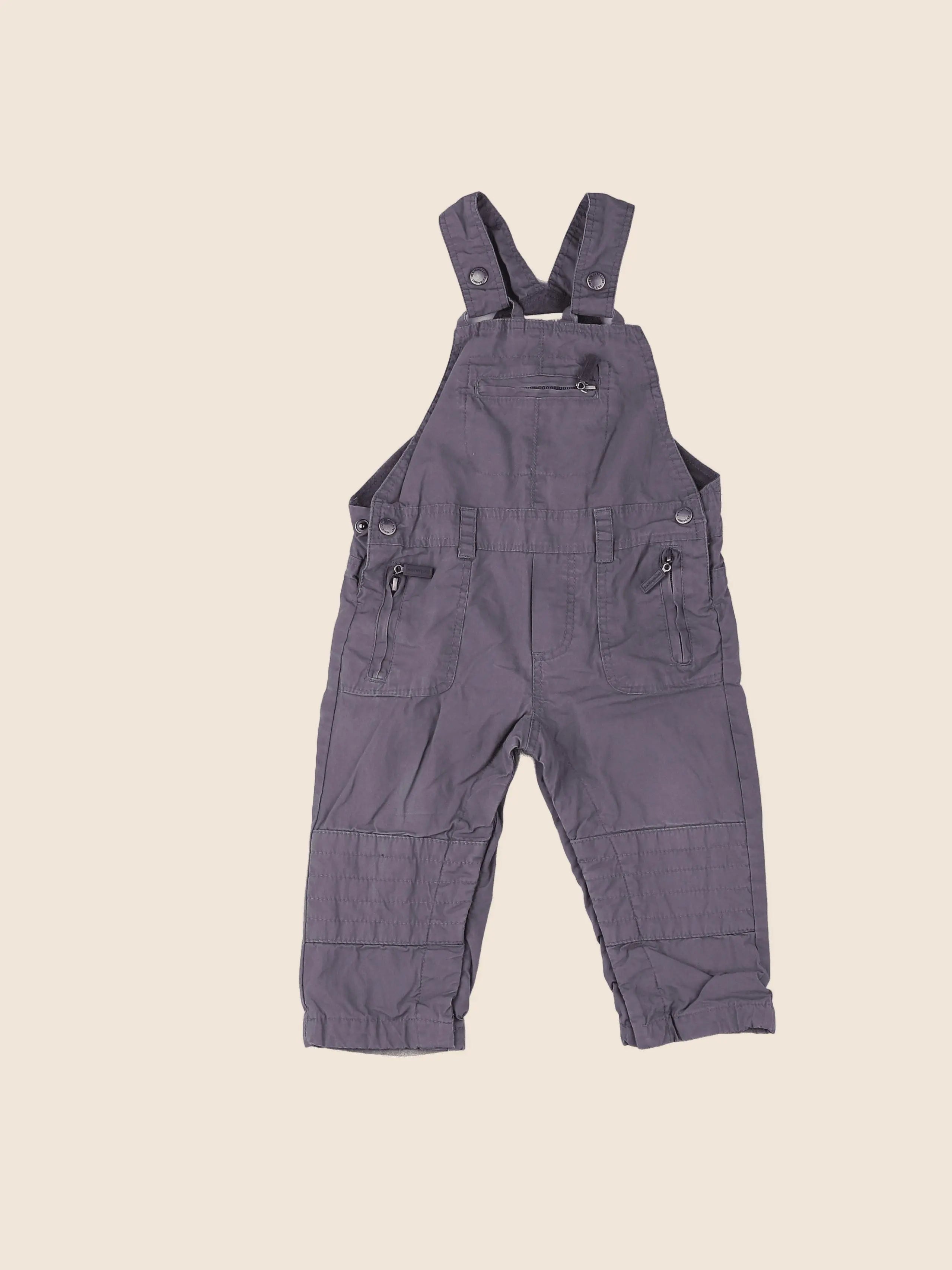 Vertbaudet - salopette gris - 12 mois