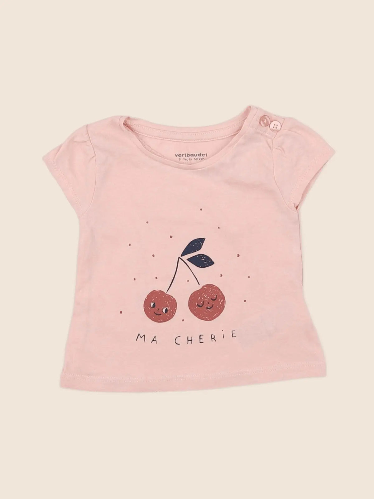 Vertbaudet - tee-shirt rose - 3 mois