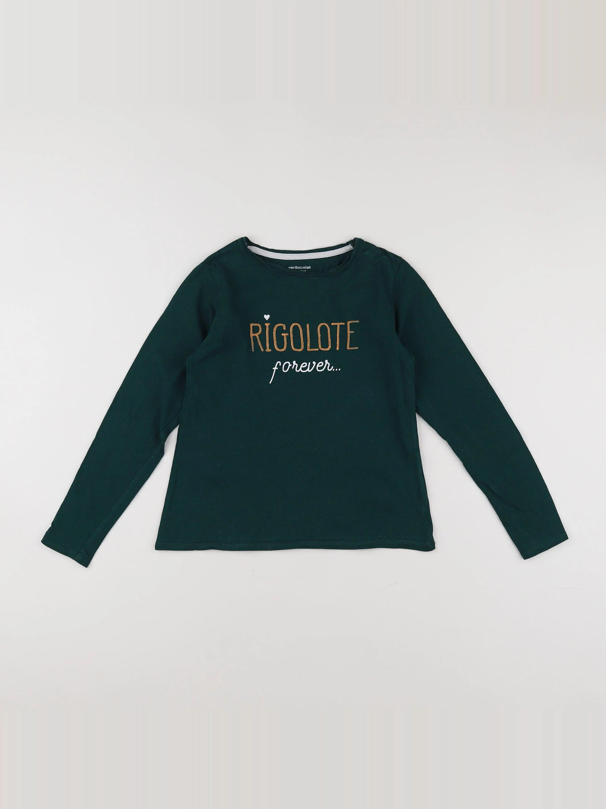 Vertbaudet - tee-shirt vert, or - 8 ans