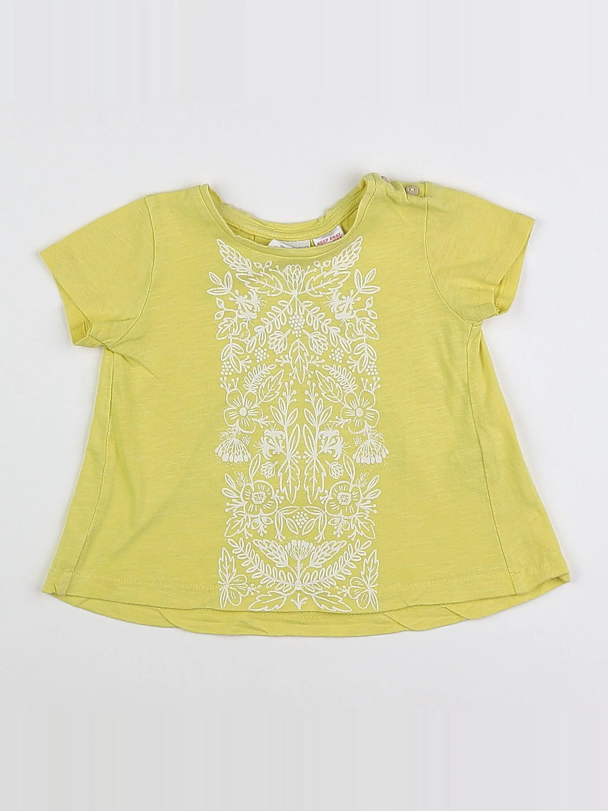 Zara - tee-shirt jaune - 12/18 mois