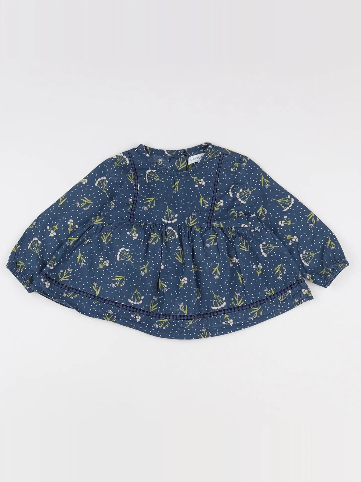 Vertbaudet - blouse bleu - 9 mois