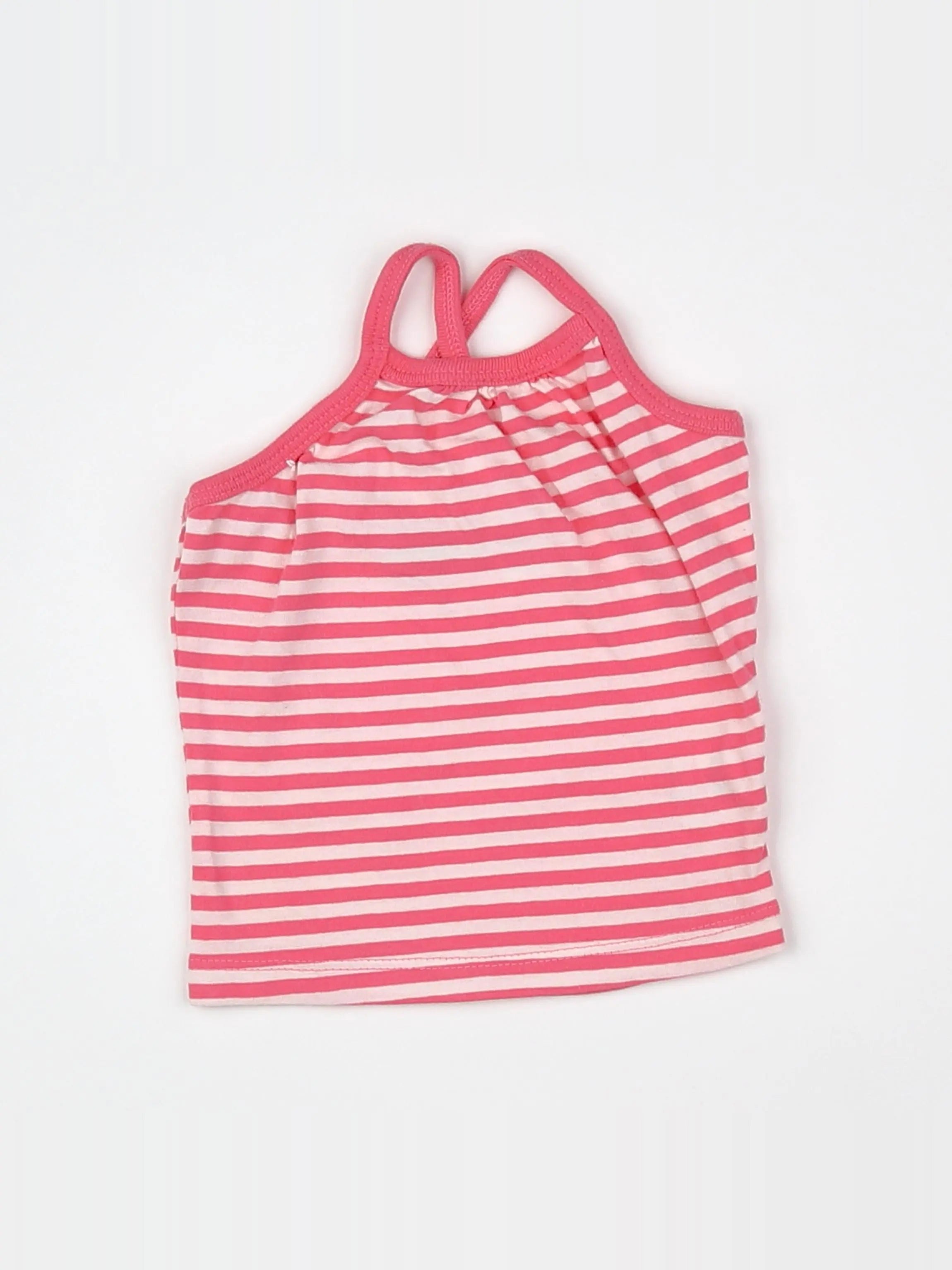 La Redoute - débardeur blanc, rose - 9 mois