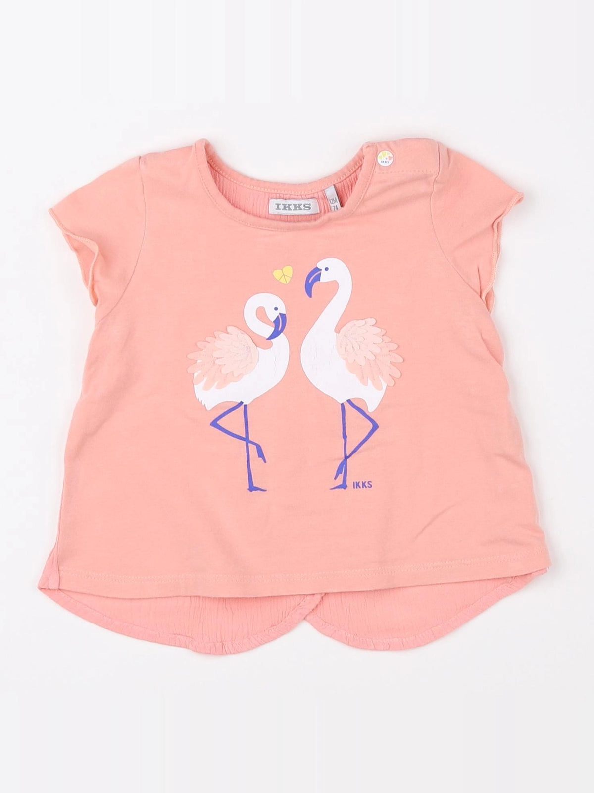 IKKS - tee-shirt blanc, rose - 12 mois