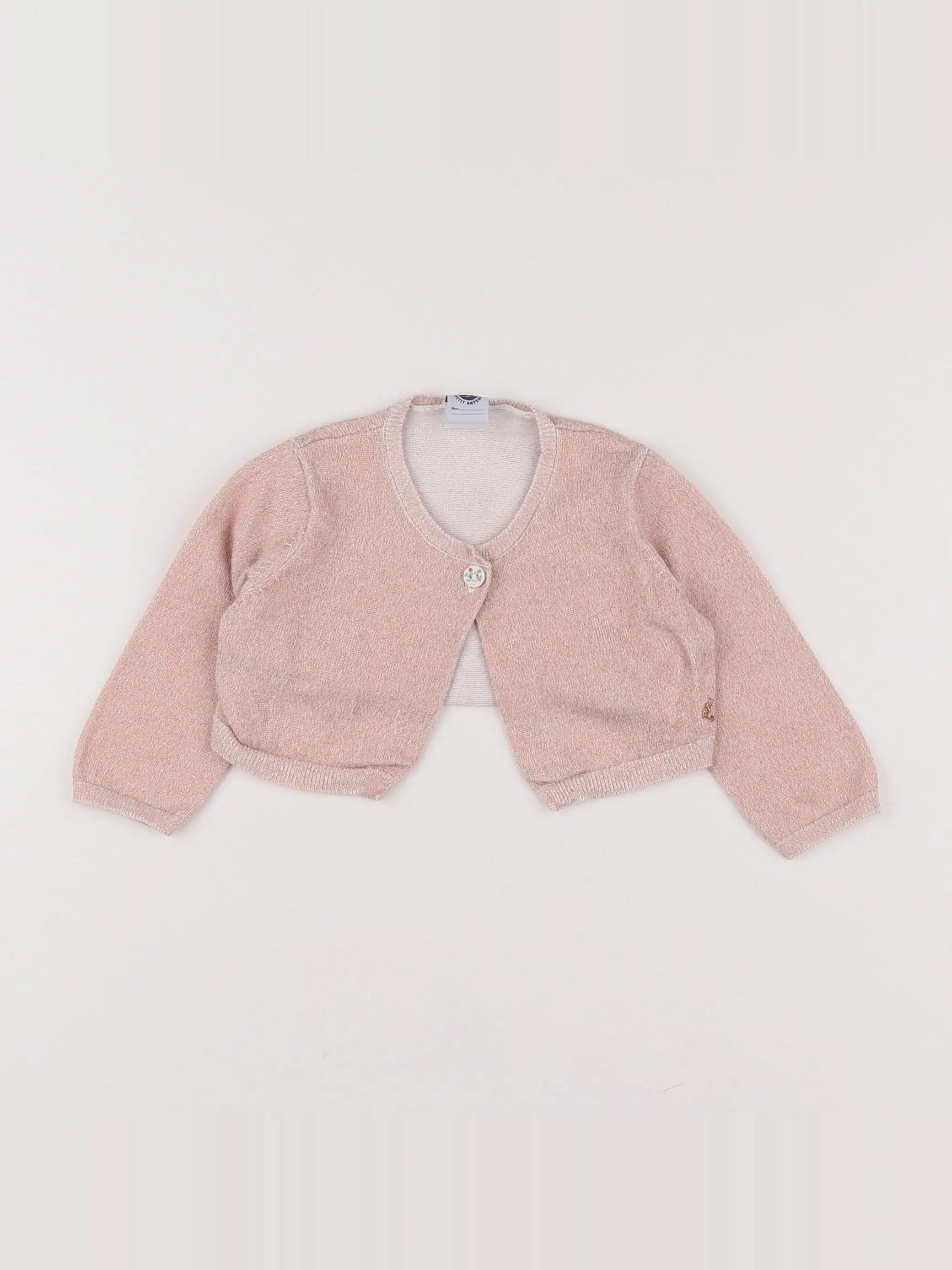Petit Bateau - gilet rose - 12 mois