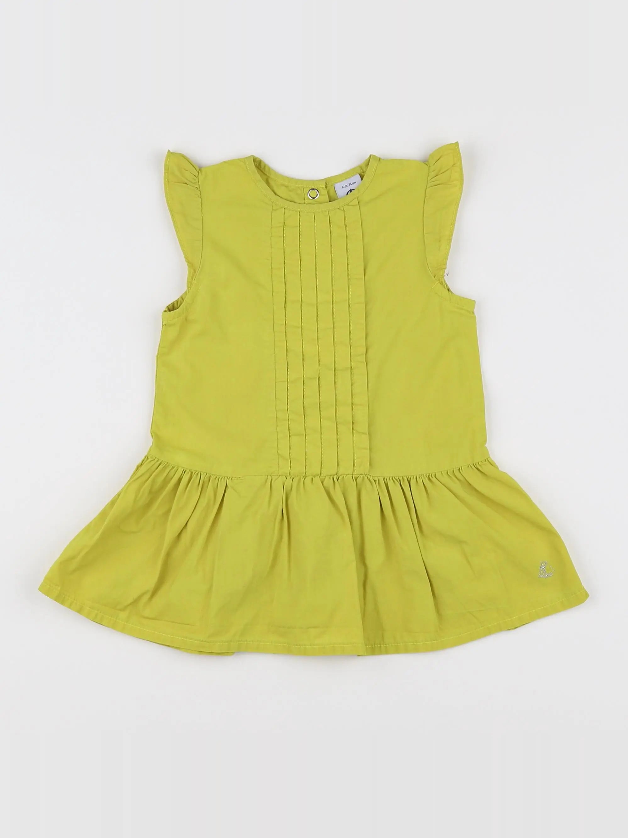 Petit Bateau - robe jaune - 12 mois