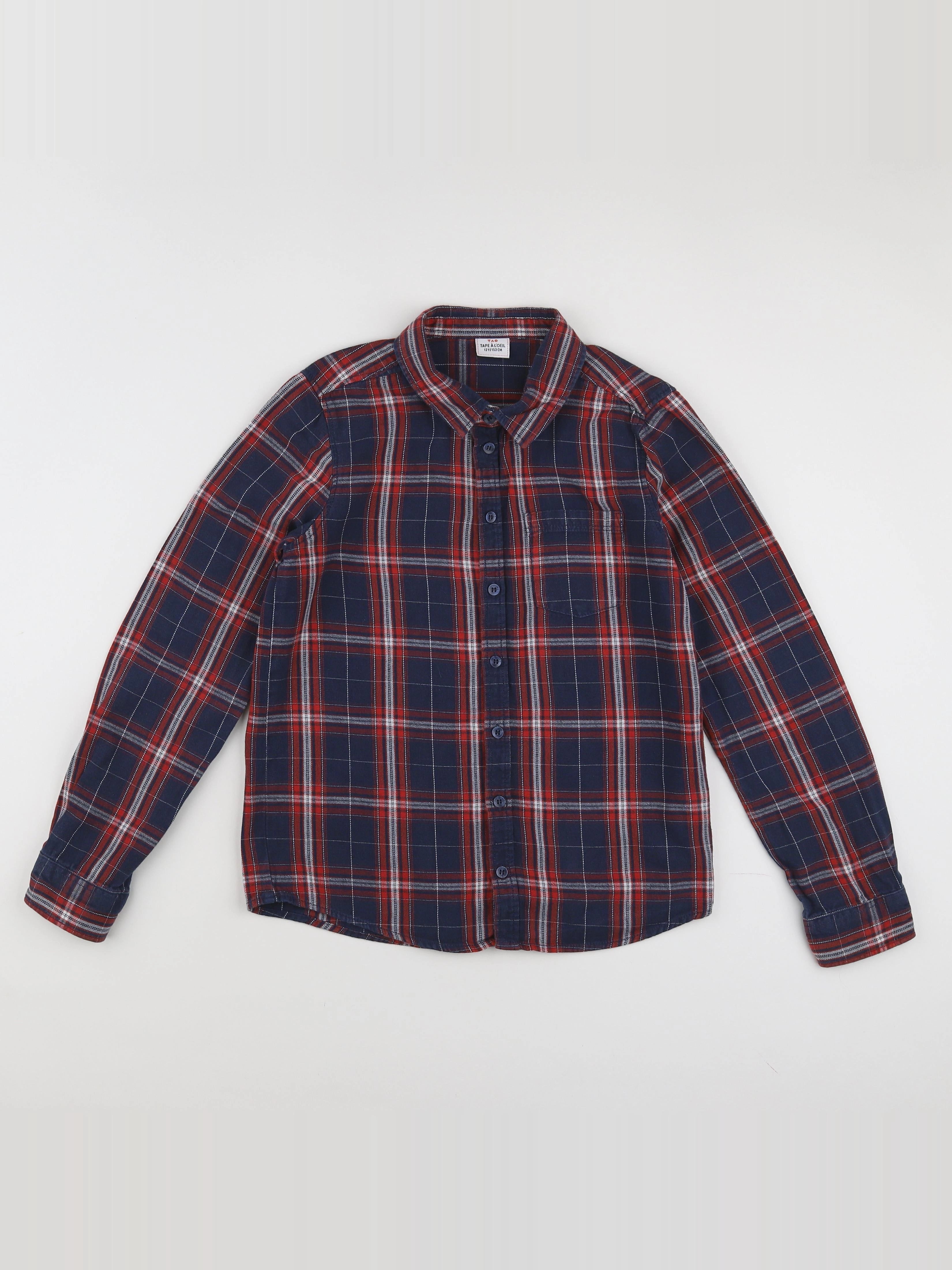 Tape à l'oeil - chemise bleu, rouge - 12 ans