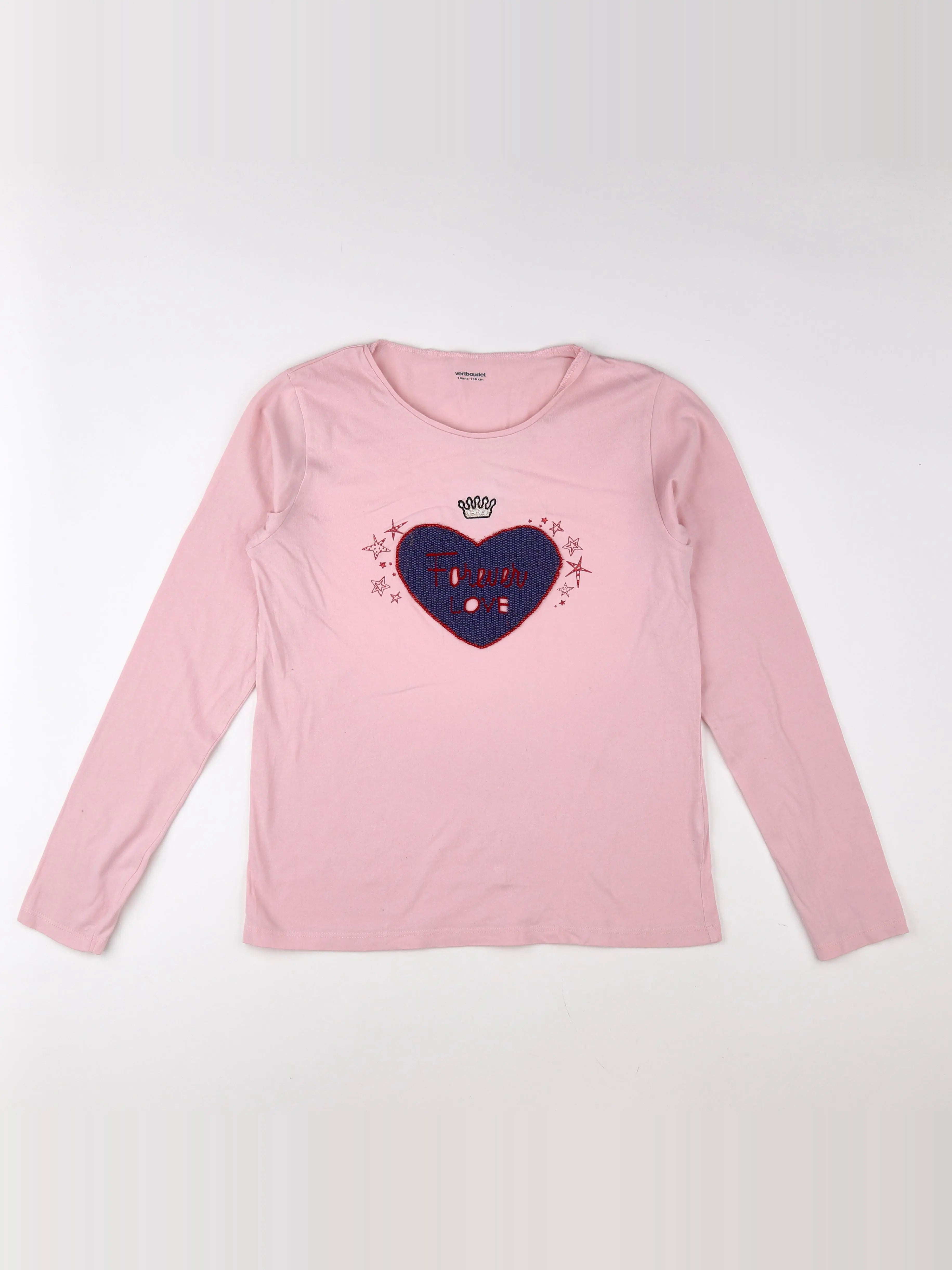 Vertbaudet - tee-shirt rose - 14 ans
