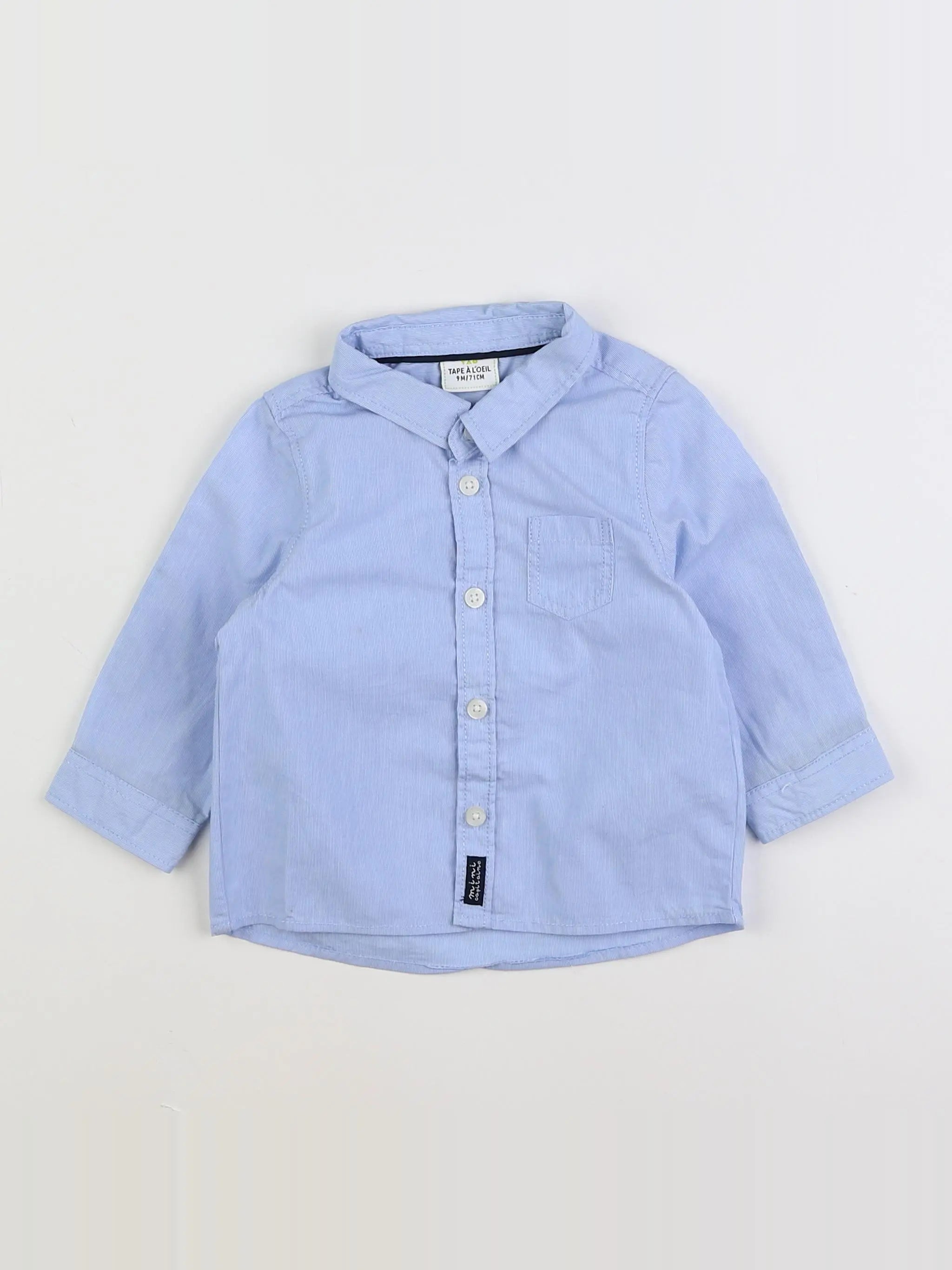 Tape à l'oeil - chemise bleu - 9 mois