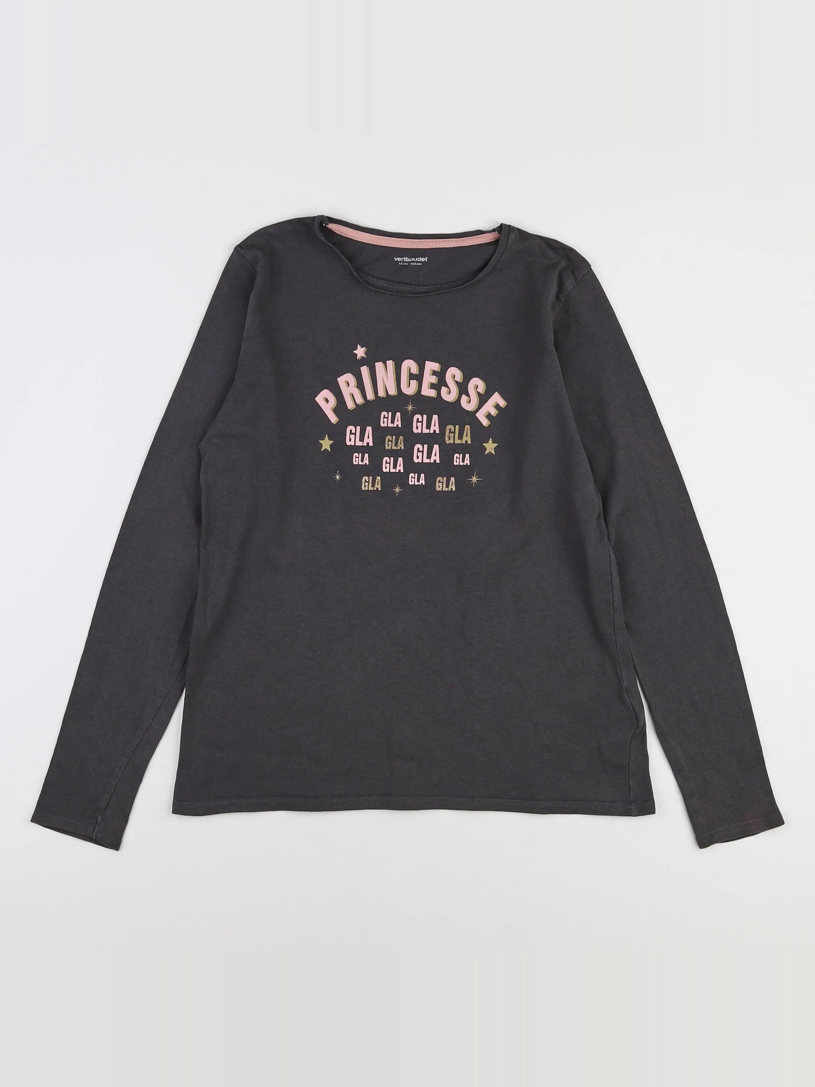 Vertbaudet - tee-shirt gris - 12 ans