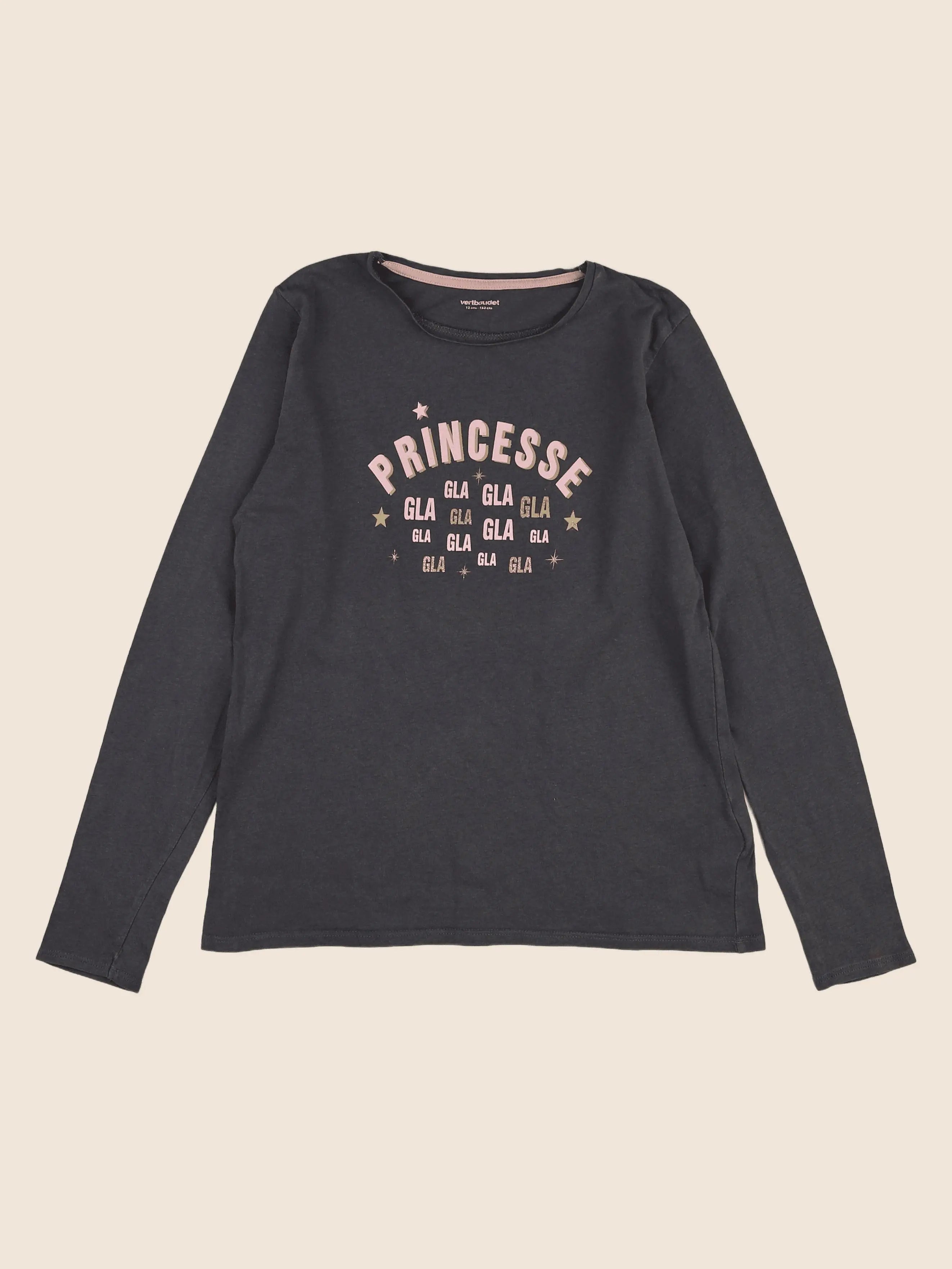 Vertbaudet - tee-shirt gris - 12 ans