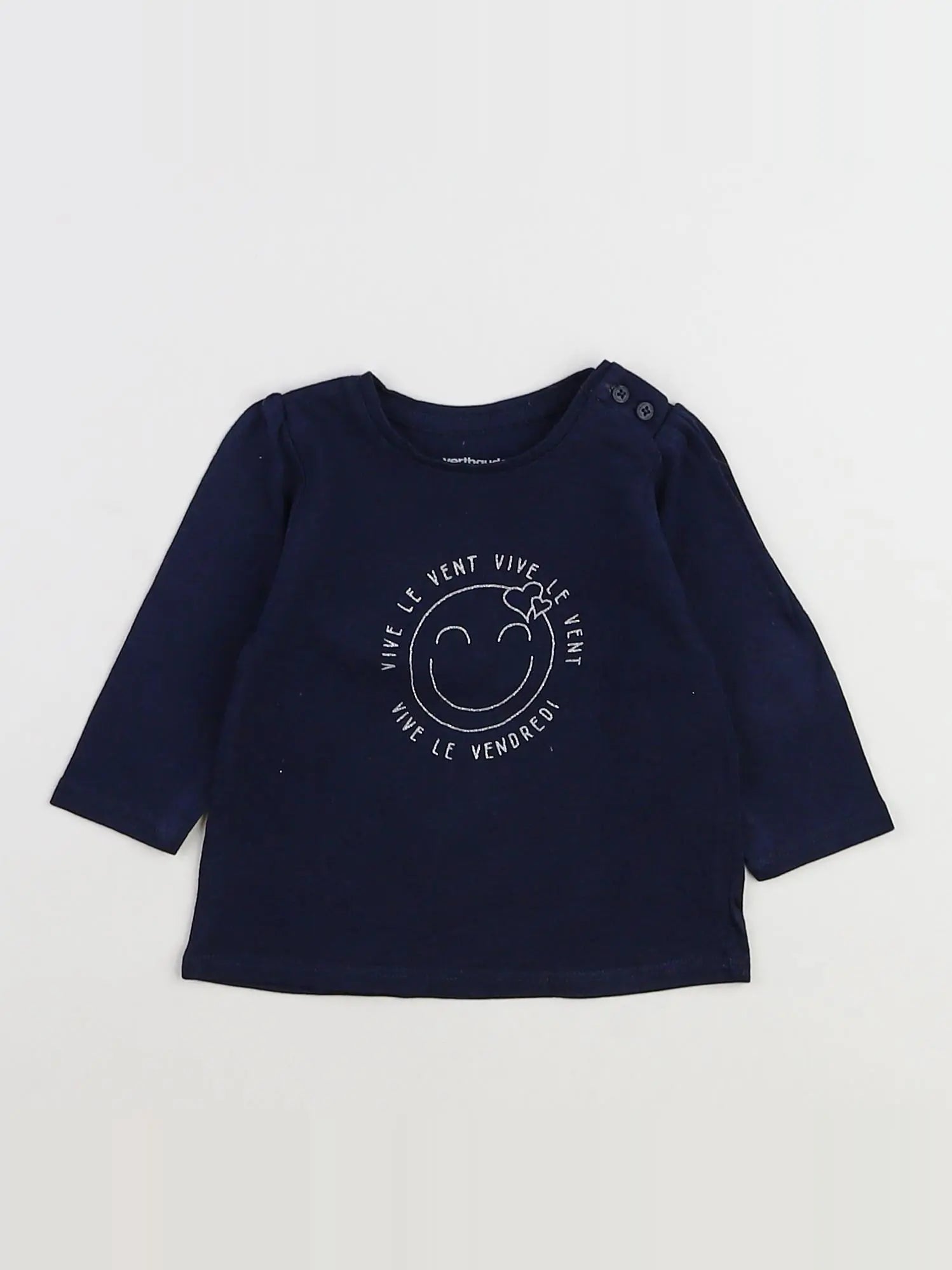 Vertbaudet - tee-shirt bleu - 3 mois