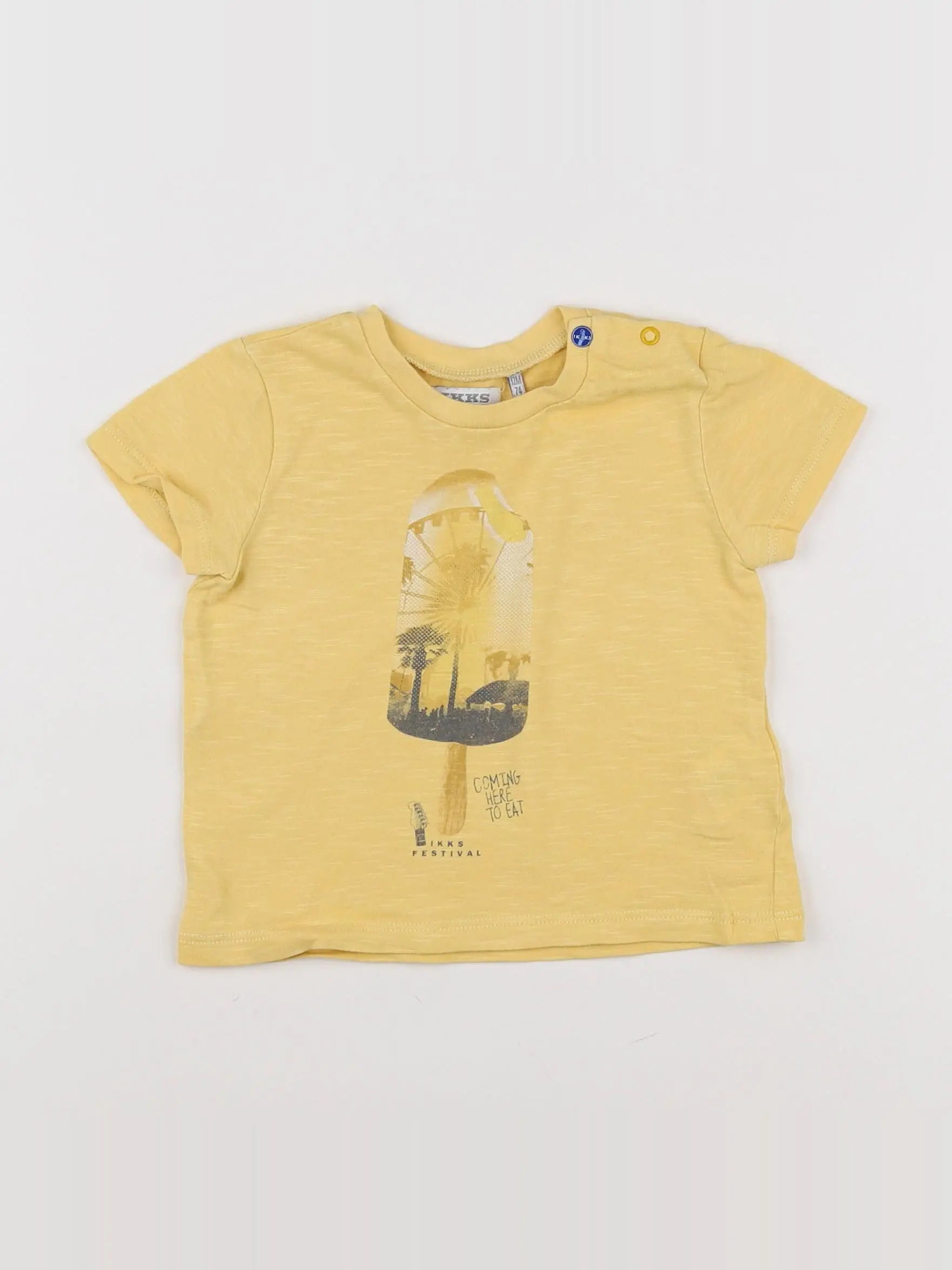 IKKS - tee-shirt jaune - 12 mois