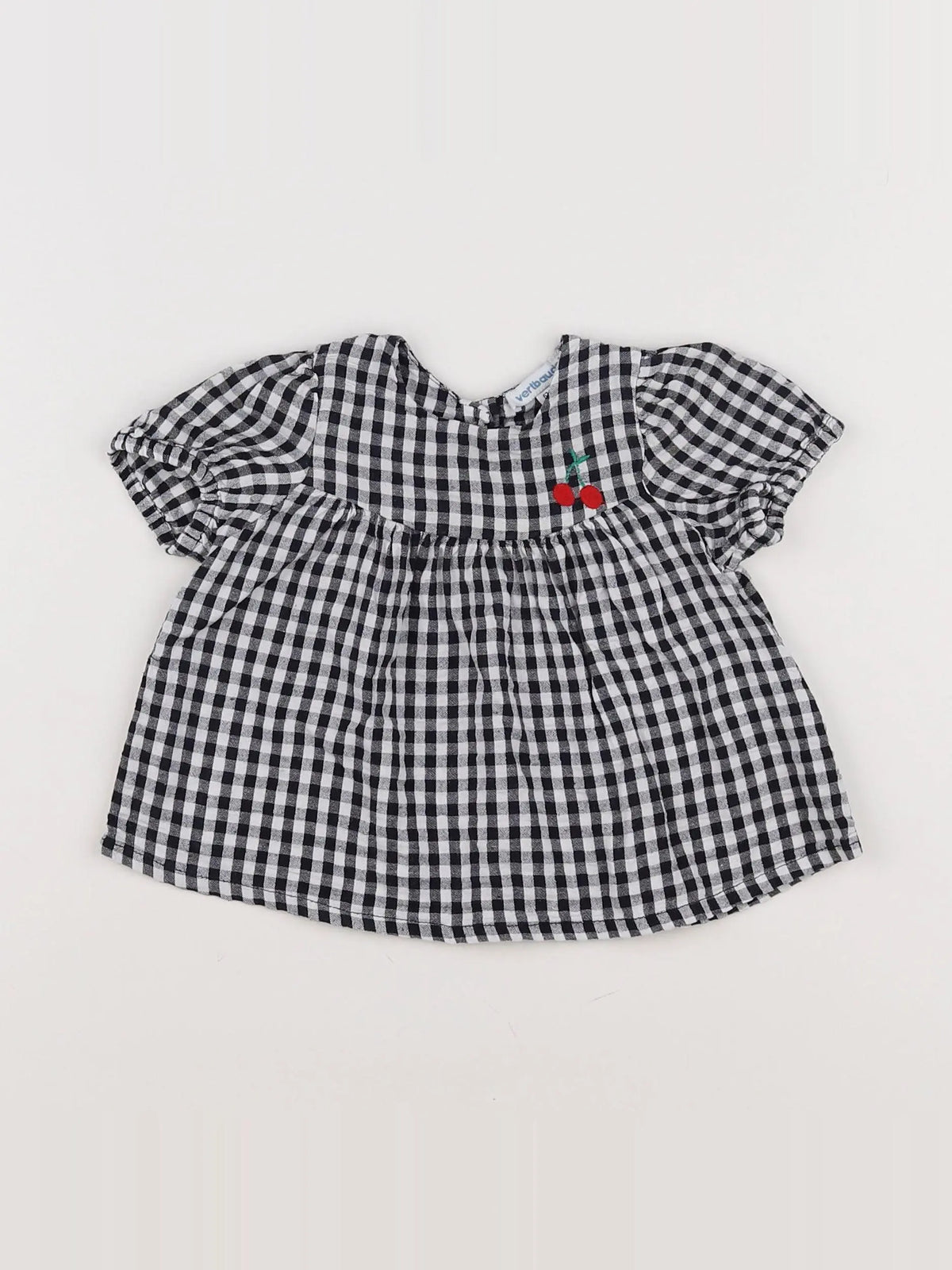 Vertbaudet - blouse blanc, bleu - 6 mois