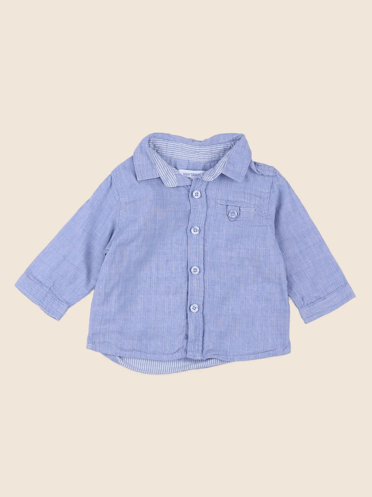 Vertbaudet - chemise bleu - 3 mois