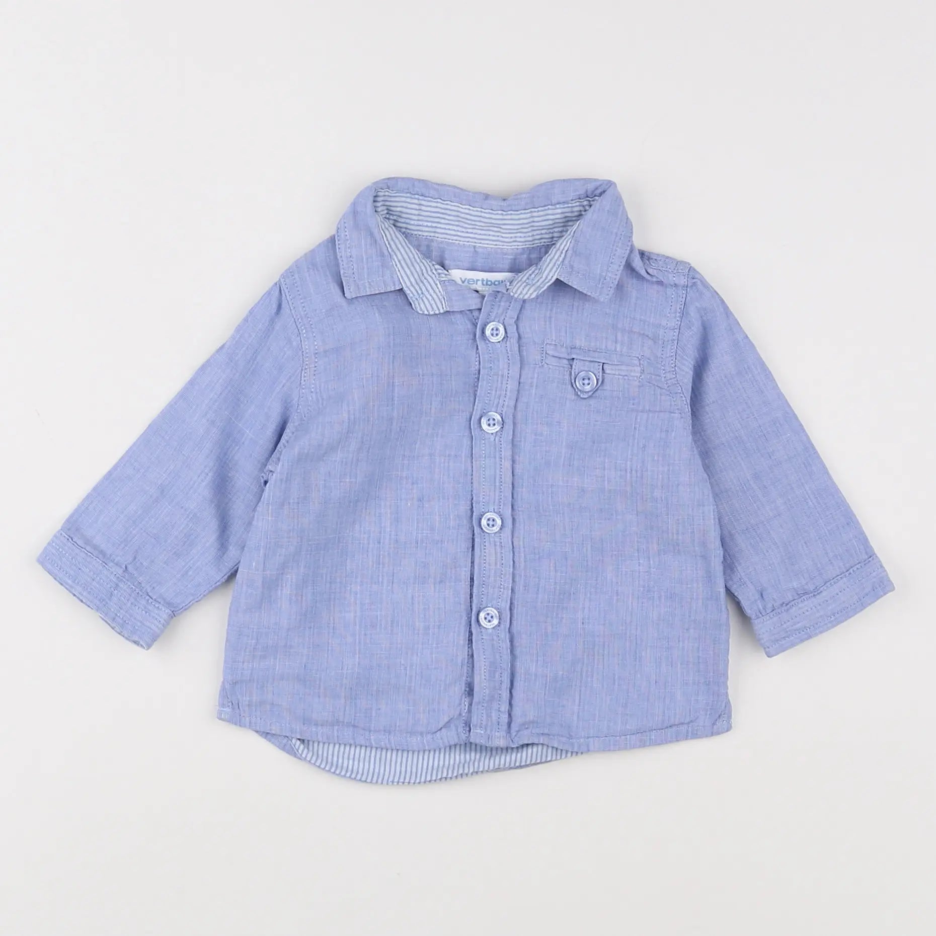 Vertbaudet - chemise bleu - 3 mois