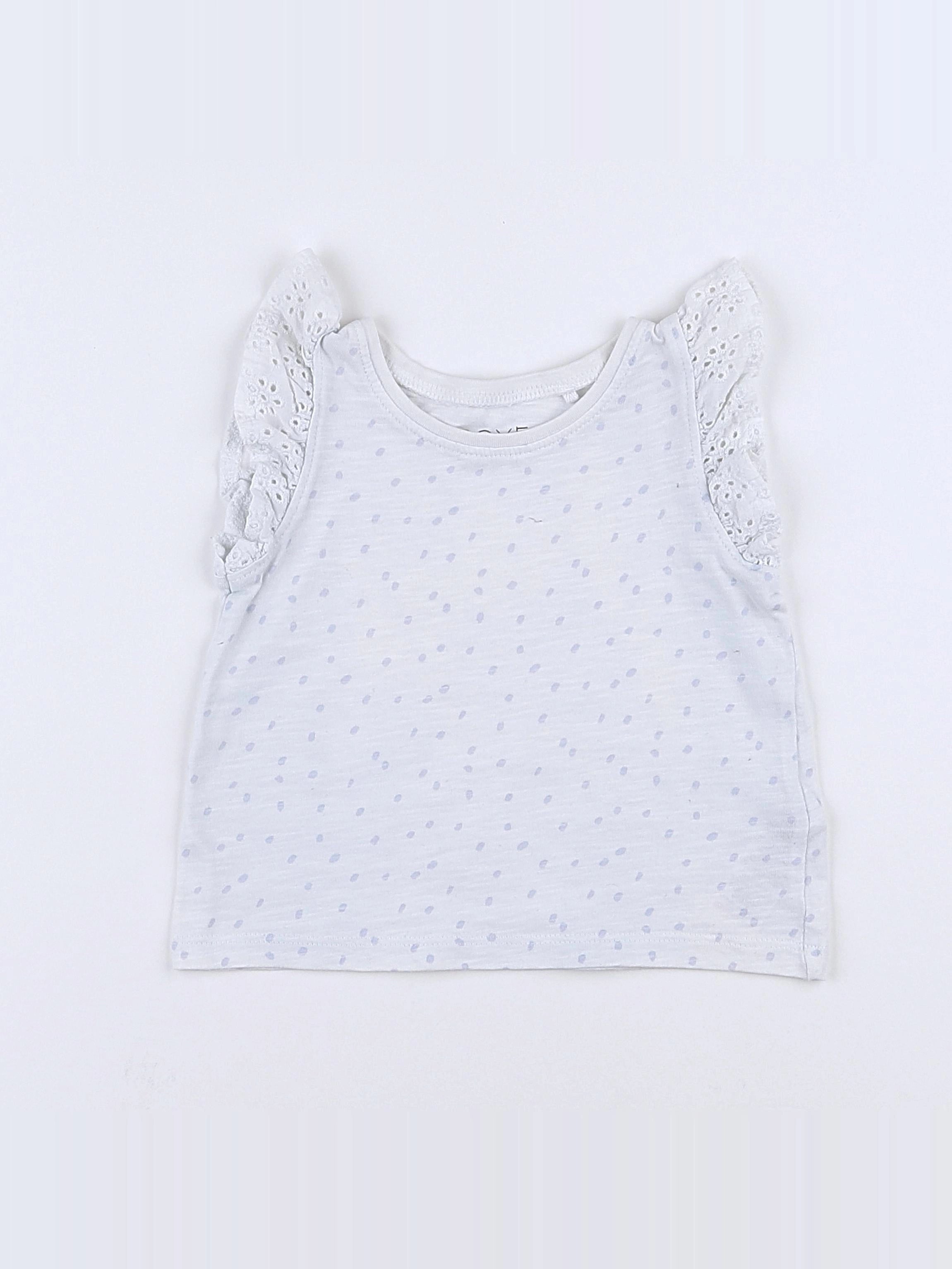 Next - débardeur blanc, bleu - 3/6 mois