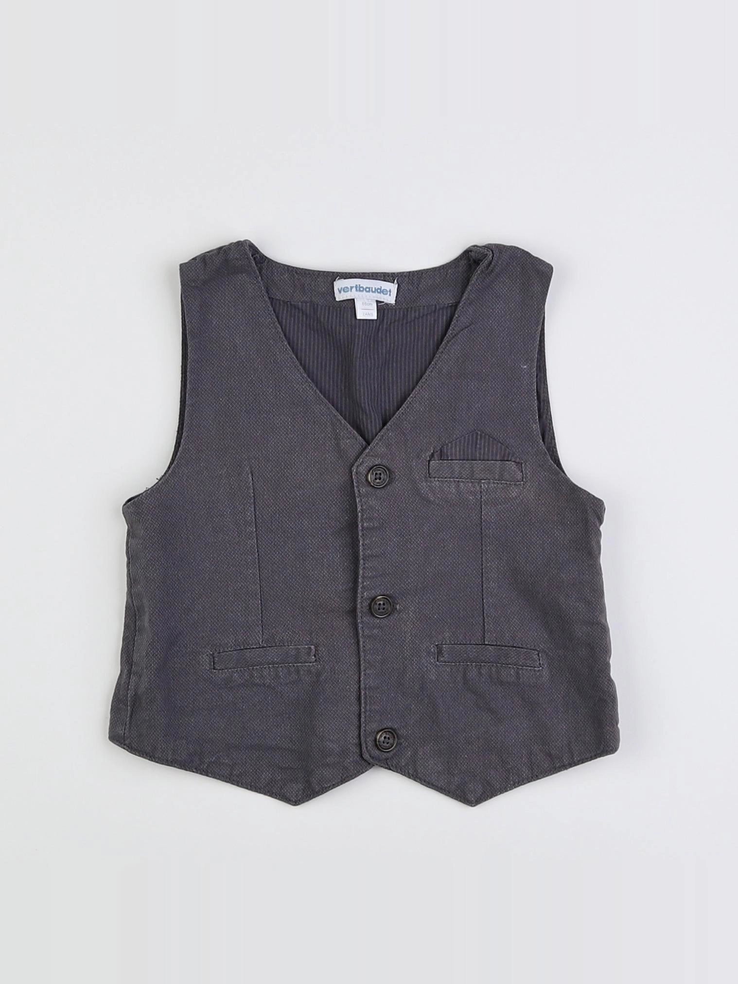 Vertbaudet - gilet gris - 2 ans