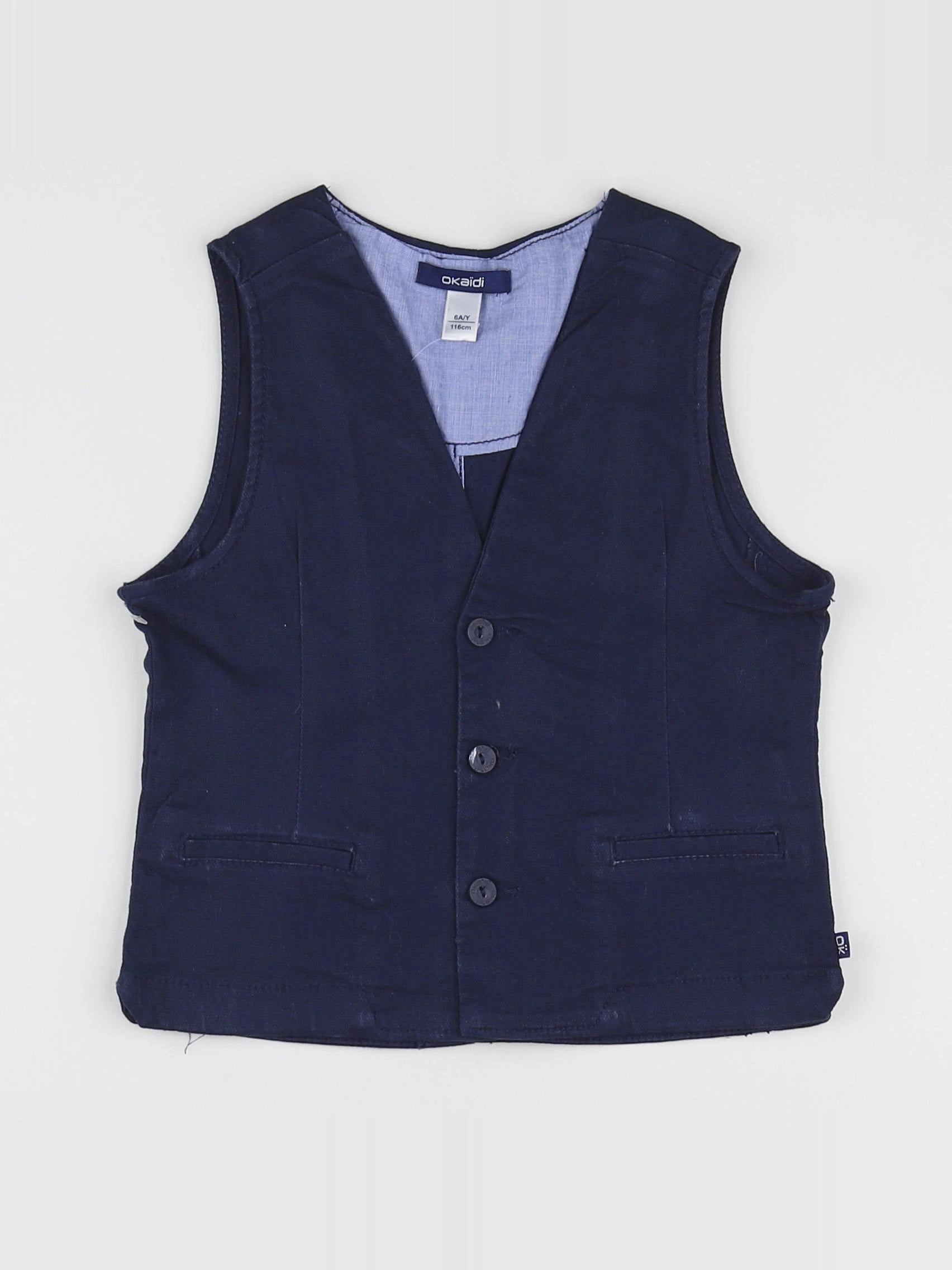 Okaidi - gilet bleu (état neuf) - 6 ans
