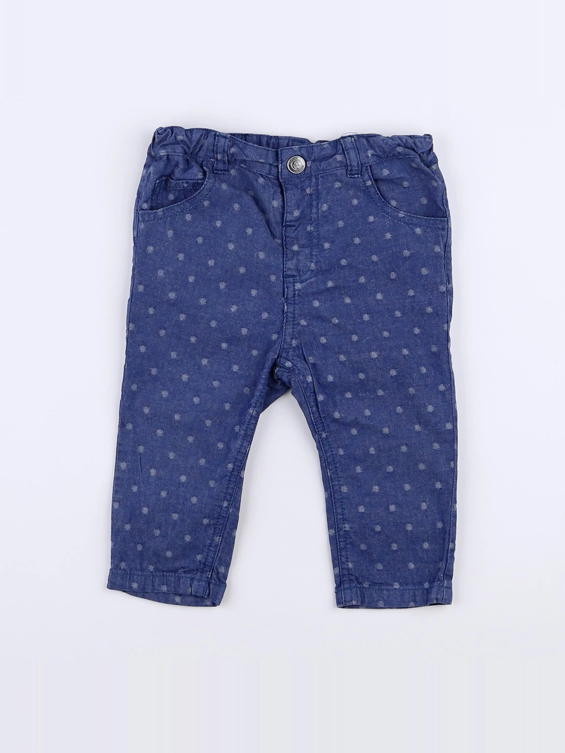 Natalys - pantalon bleu - 12 mois