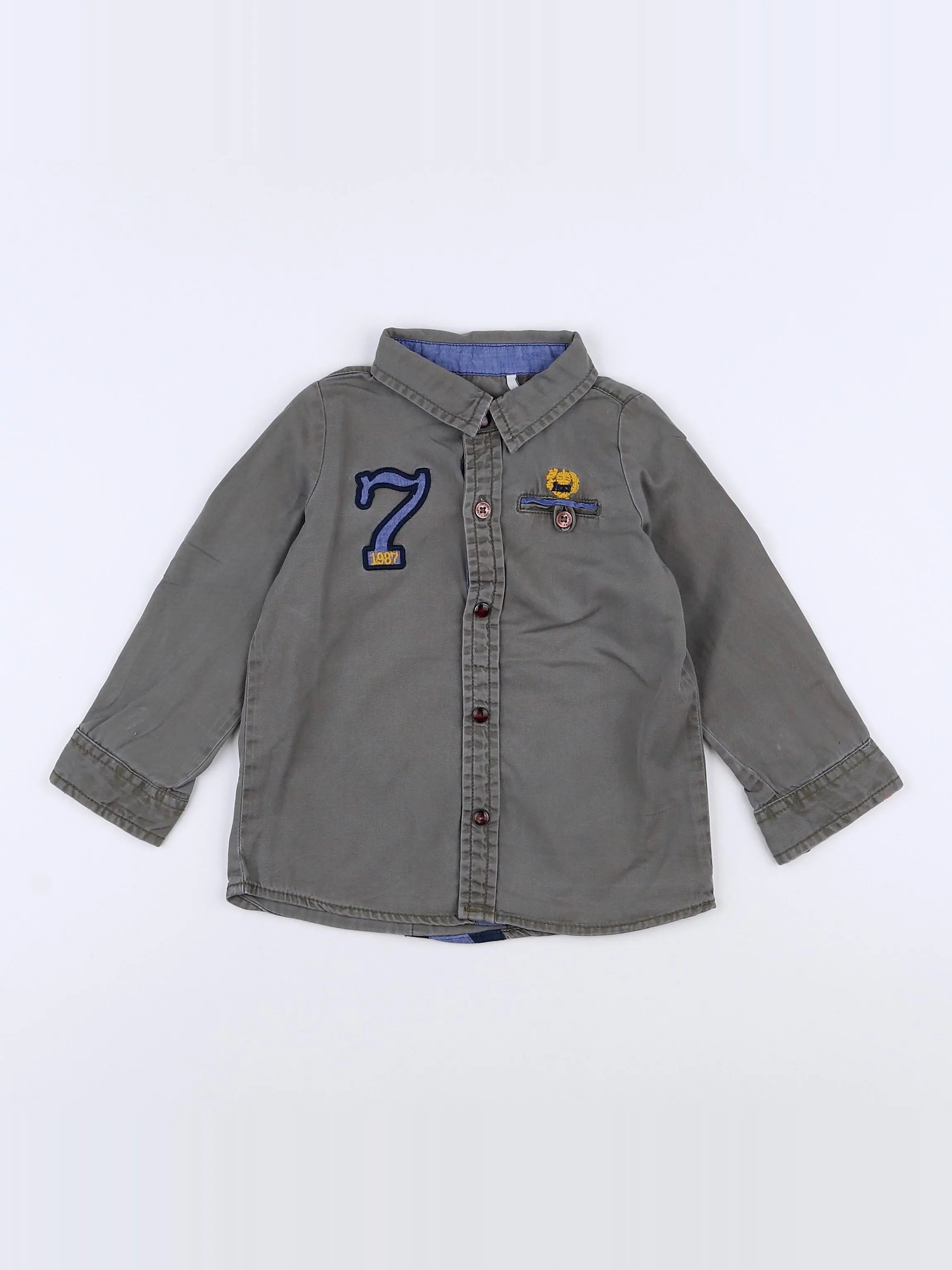 IKKS - chemise imprimé au dos gris - 18 mois