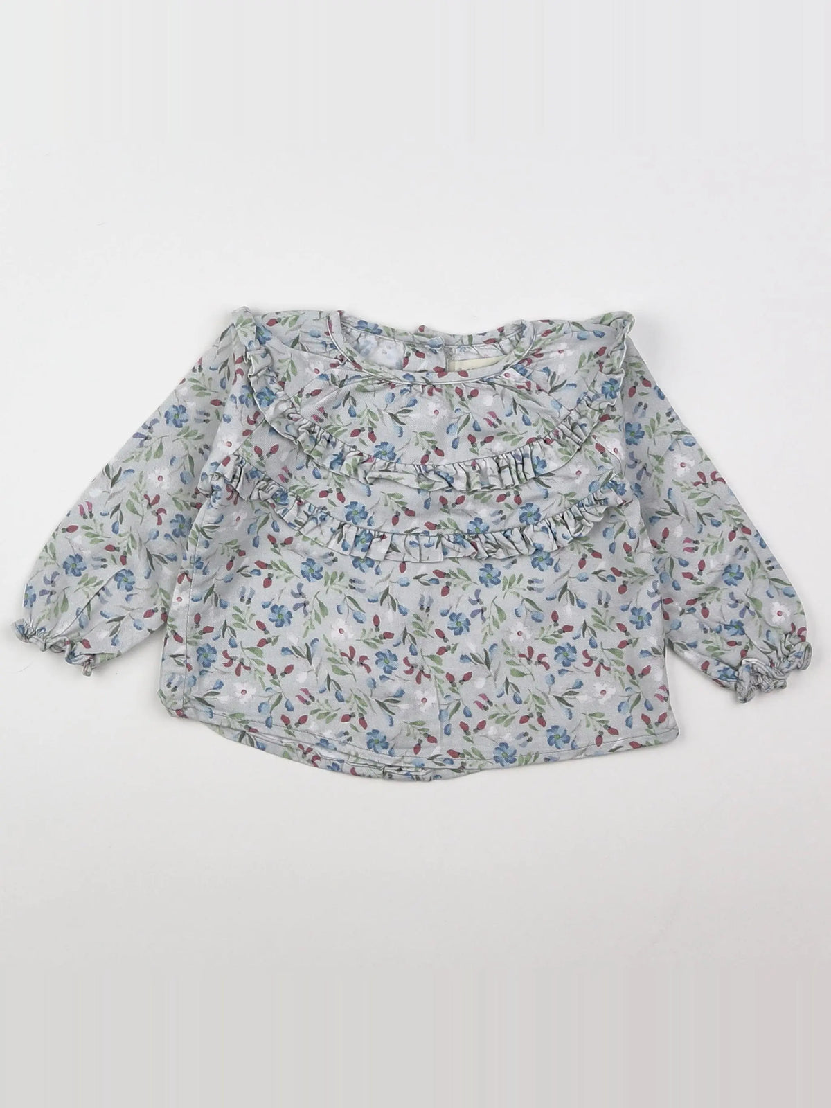 Bonnet à Pompon - blouse multicolore - 9 mois