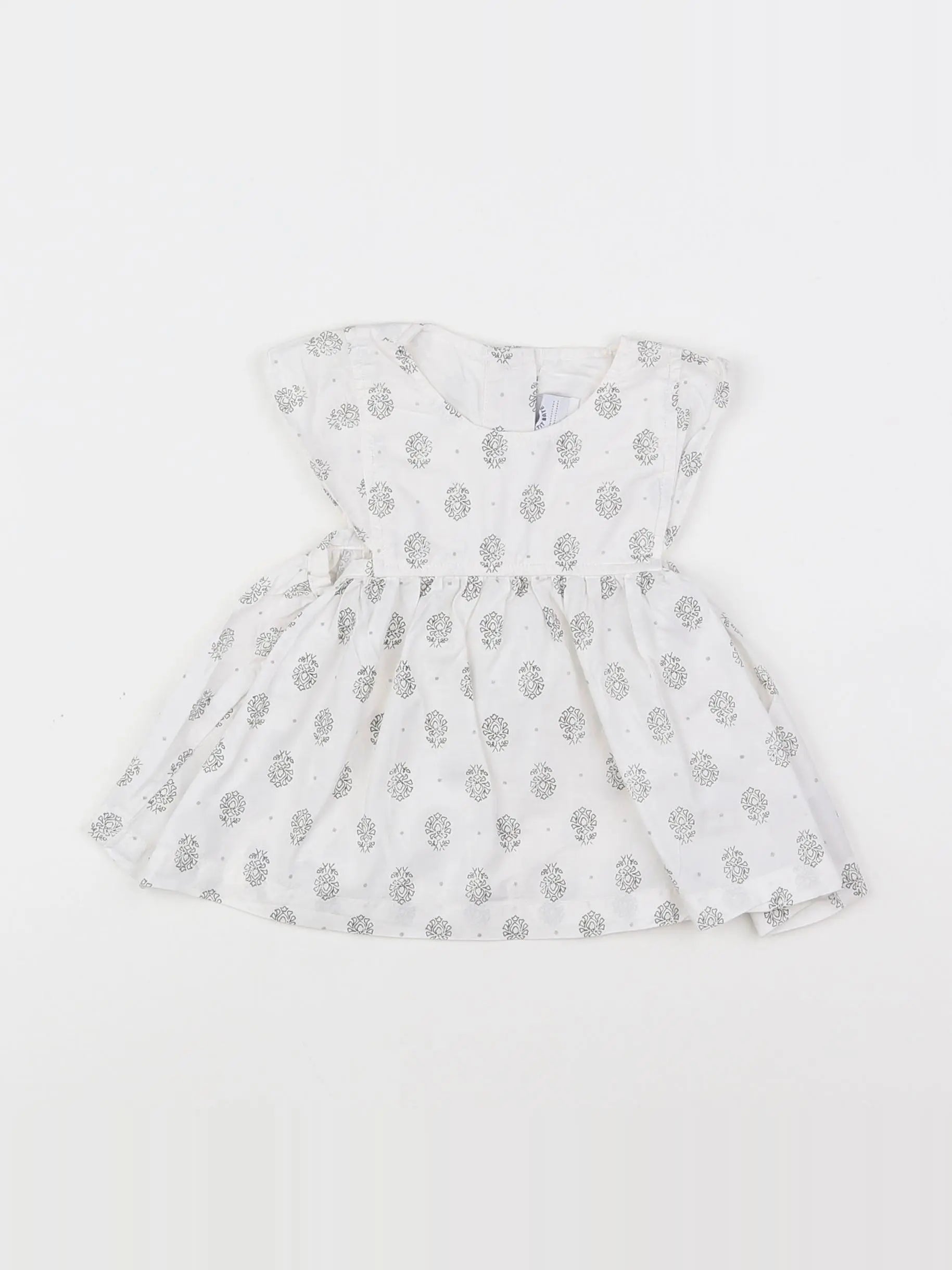 Petit Bateau - blouse blanc, noir - 6 mois